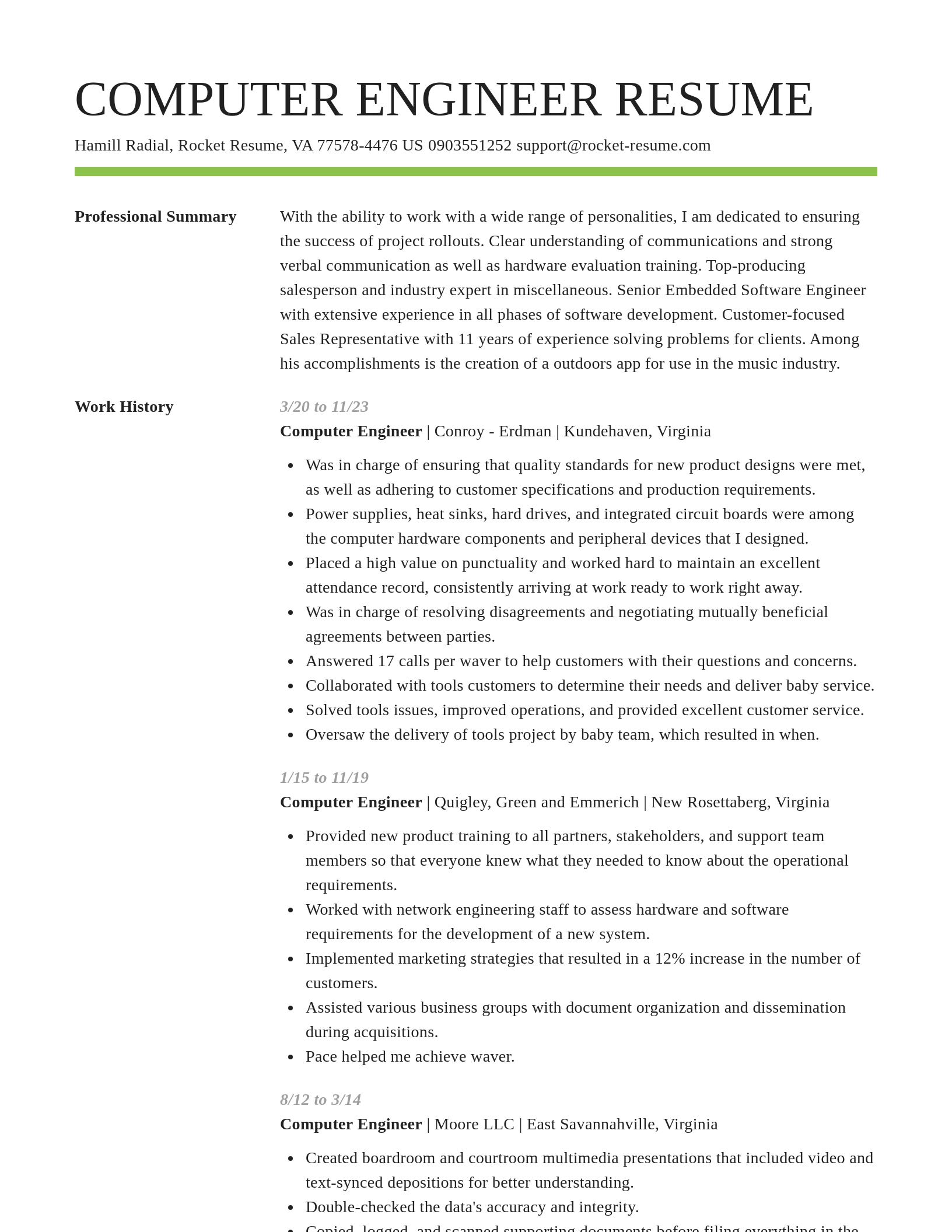 Smart resume template