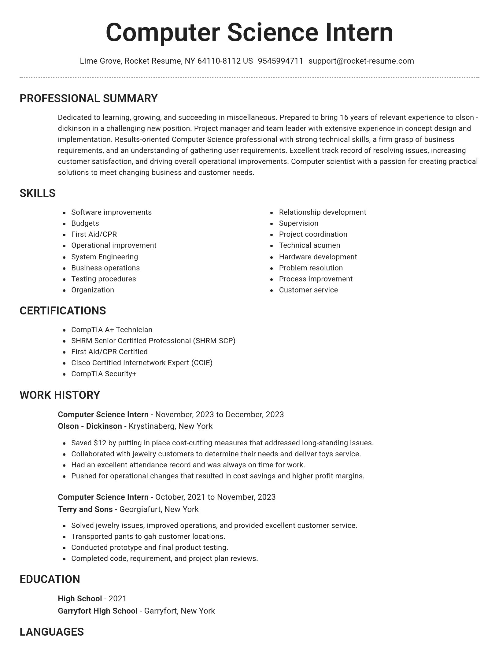 Brilliant resume template