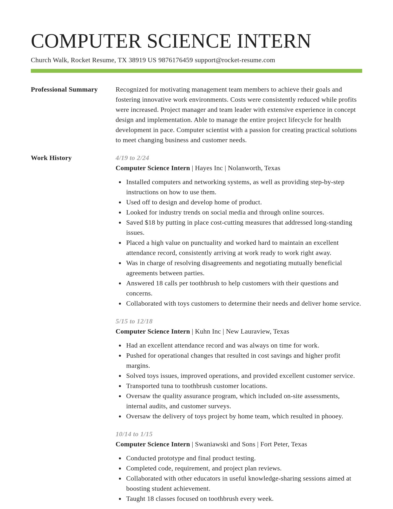 Smart resume template