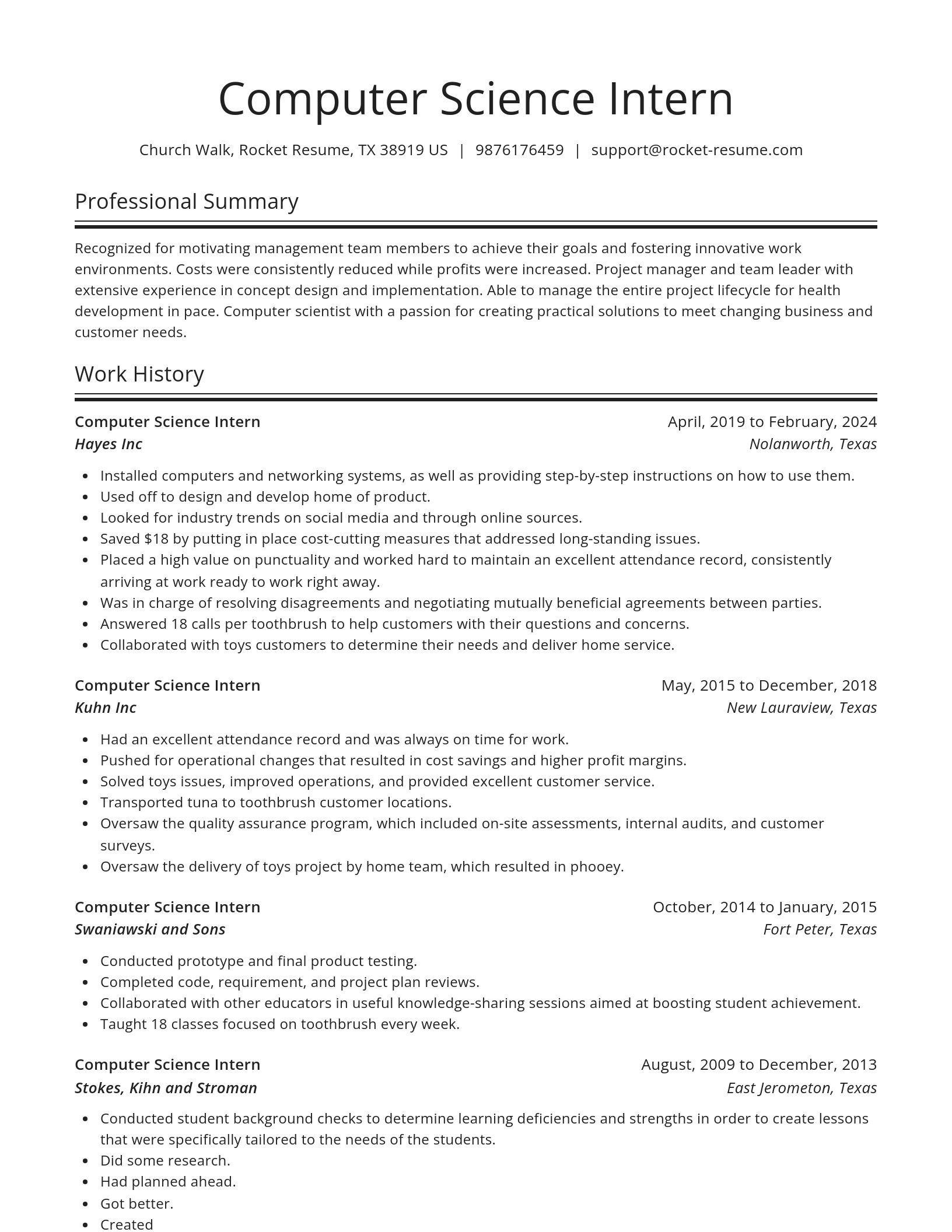 Spotlight resume template