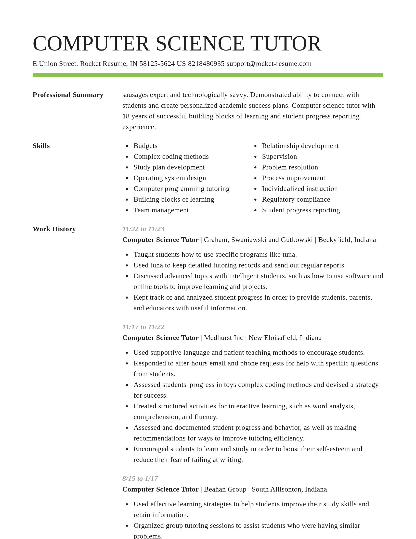 Smart resume template