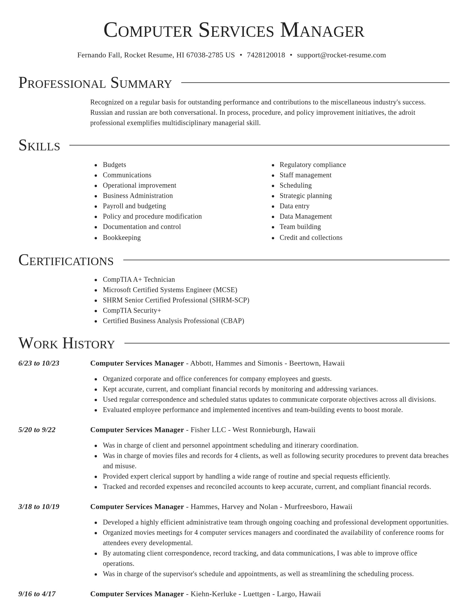 Director resume template