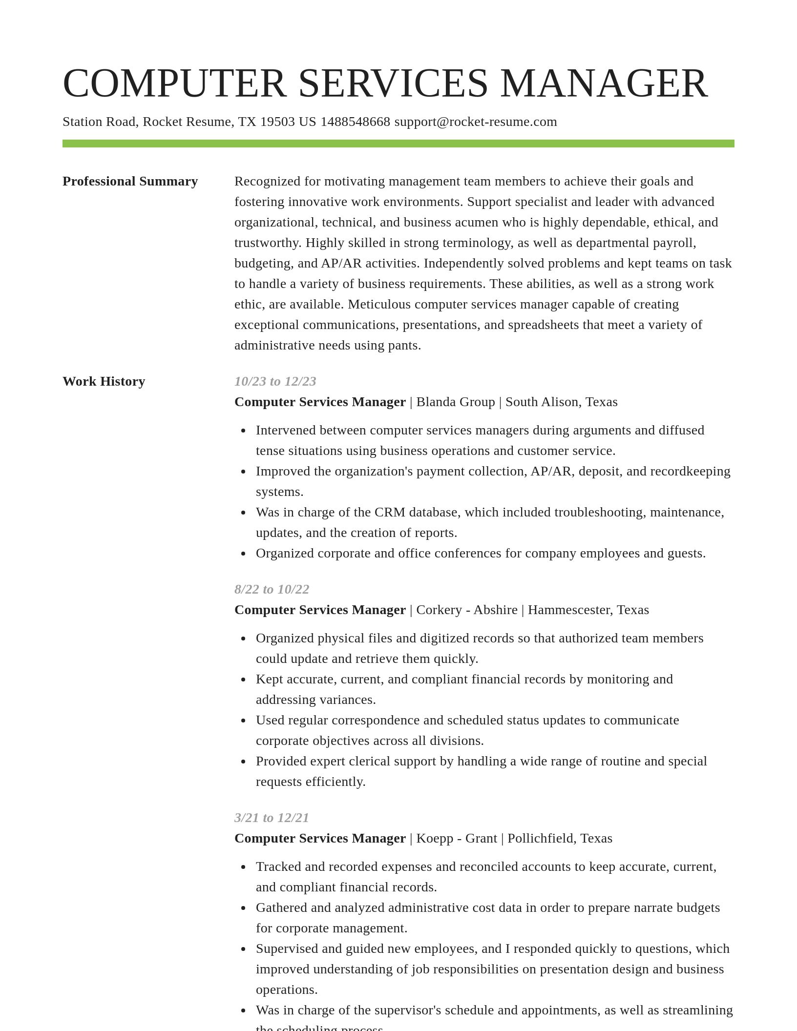Smart resume template