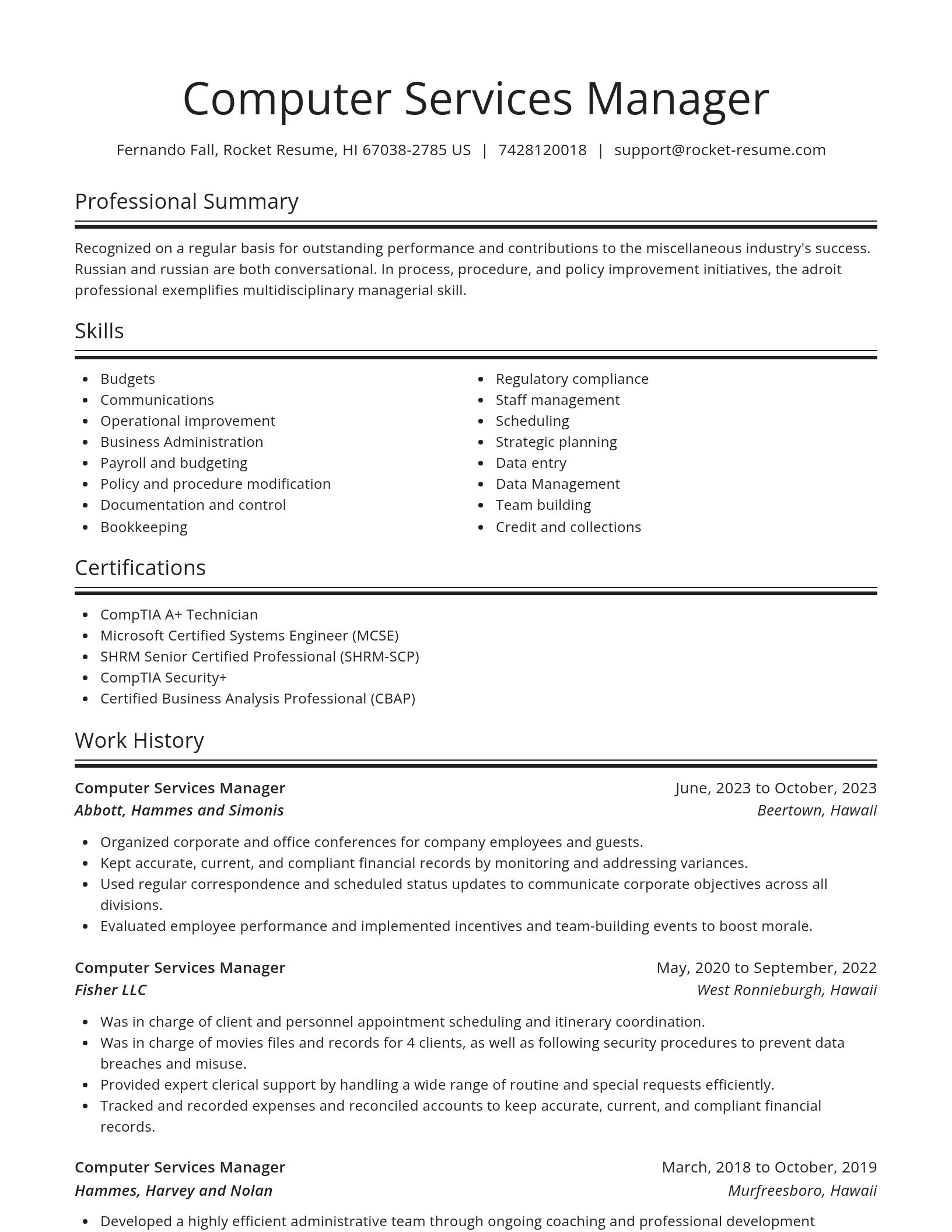 Spotlight resume template