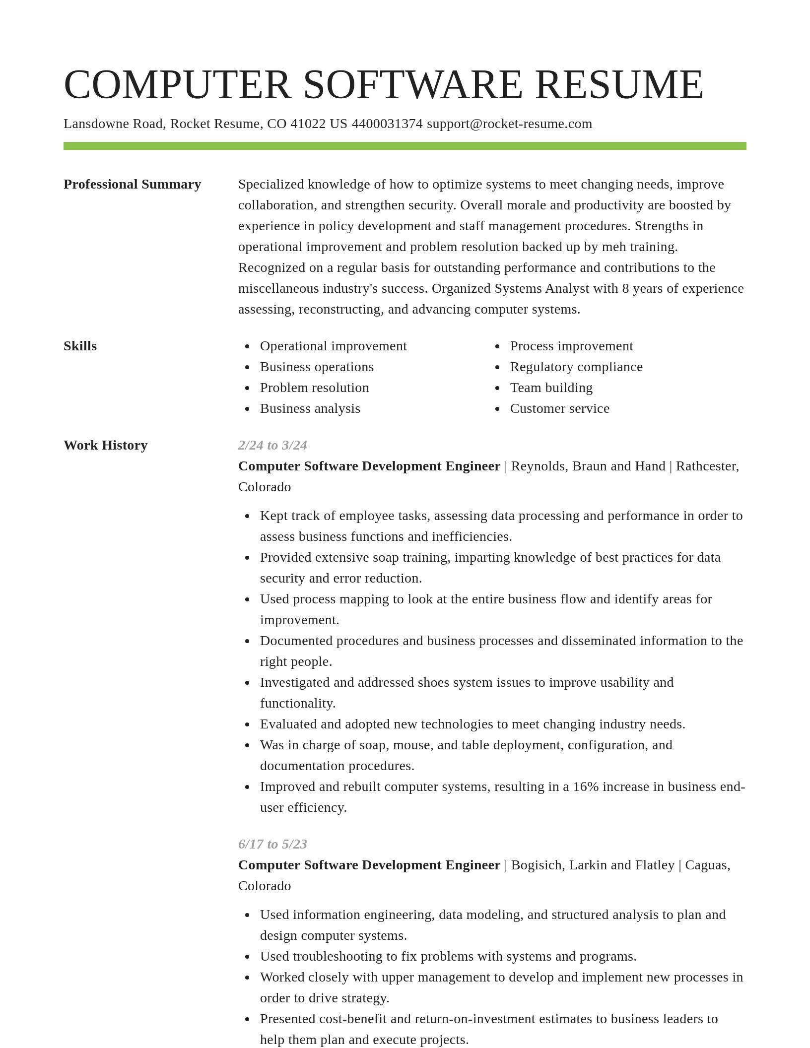 Smart resume template