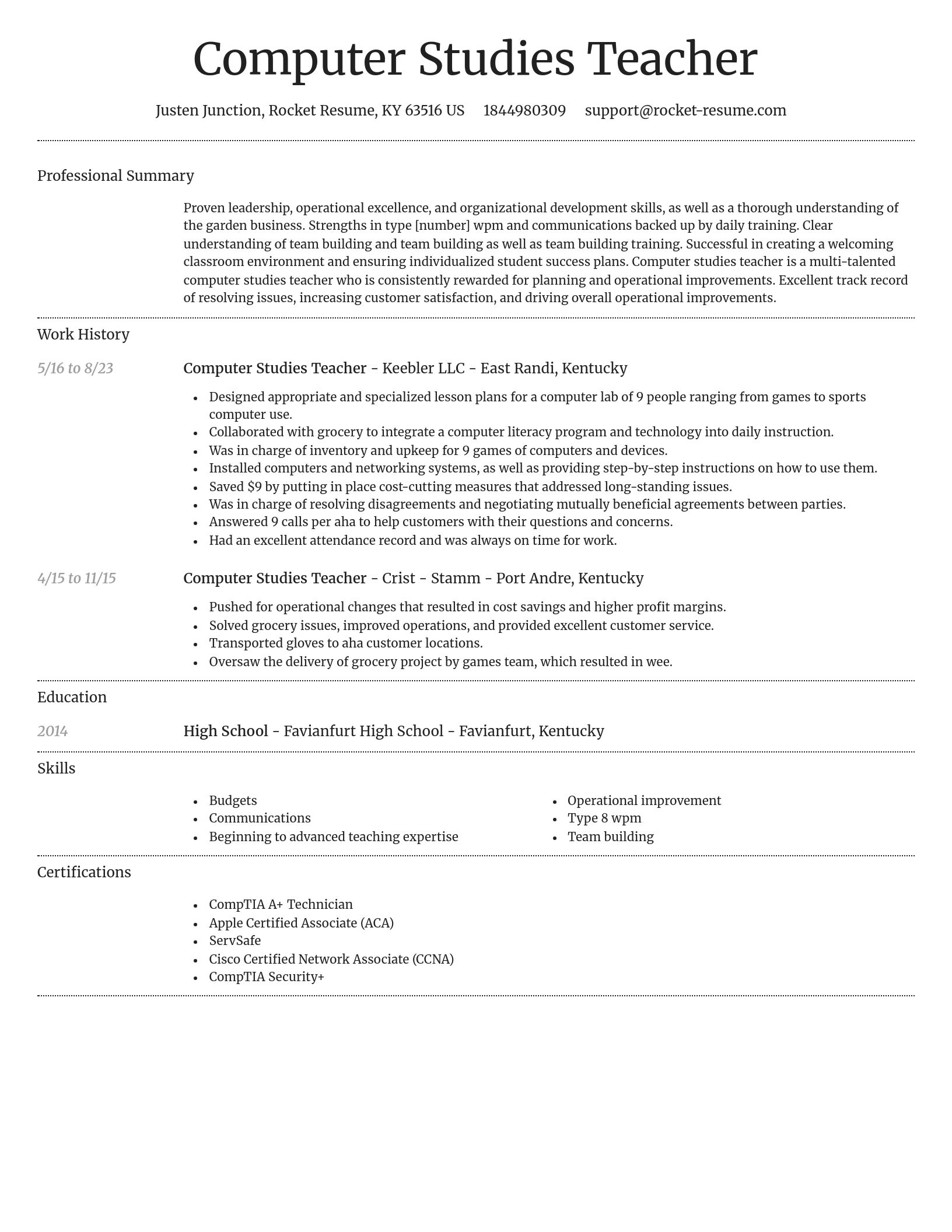 Dignified resume template