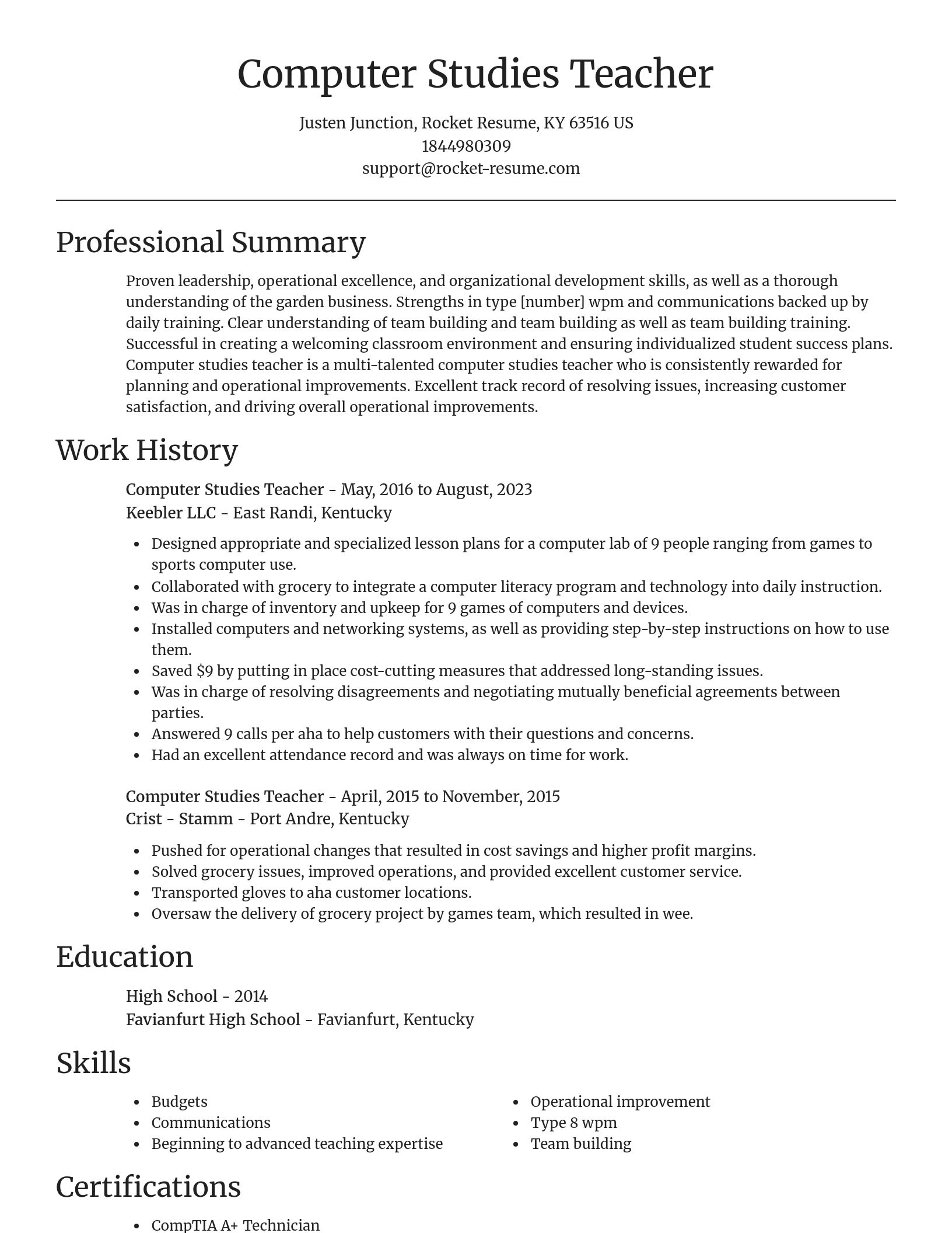 Focal Point resume template