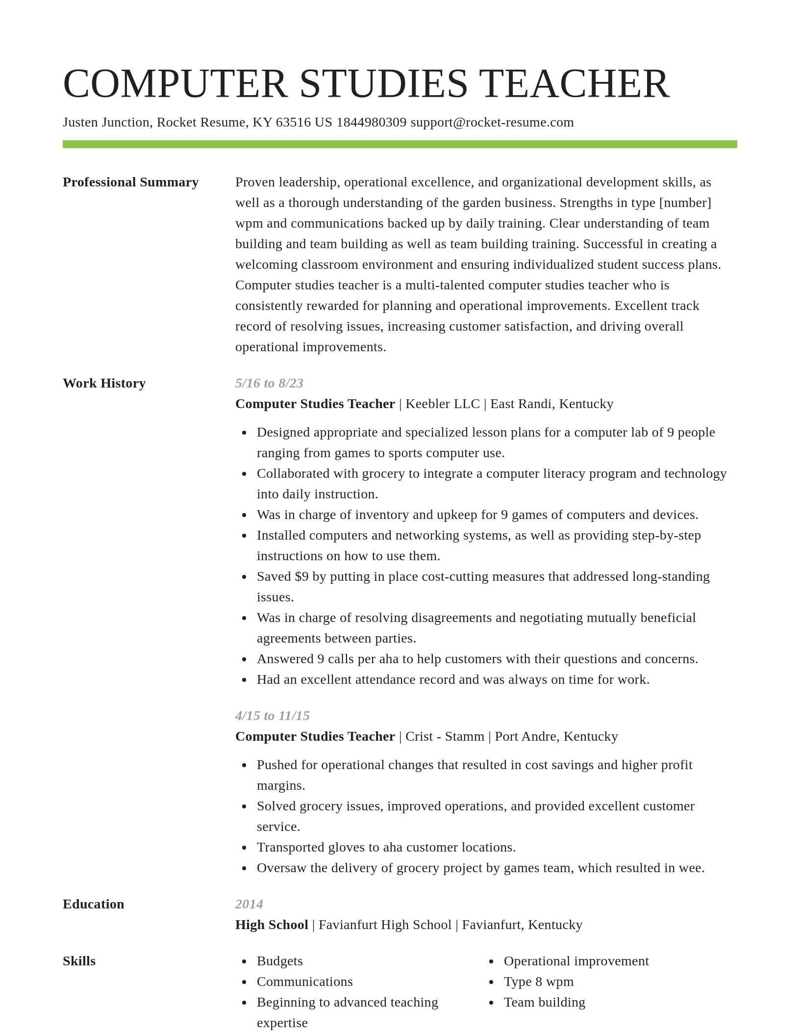 Smart resume template