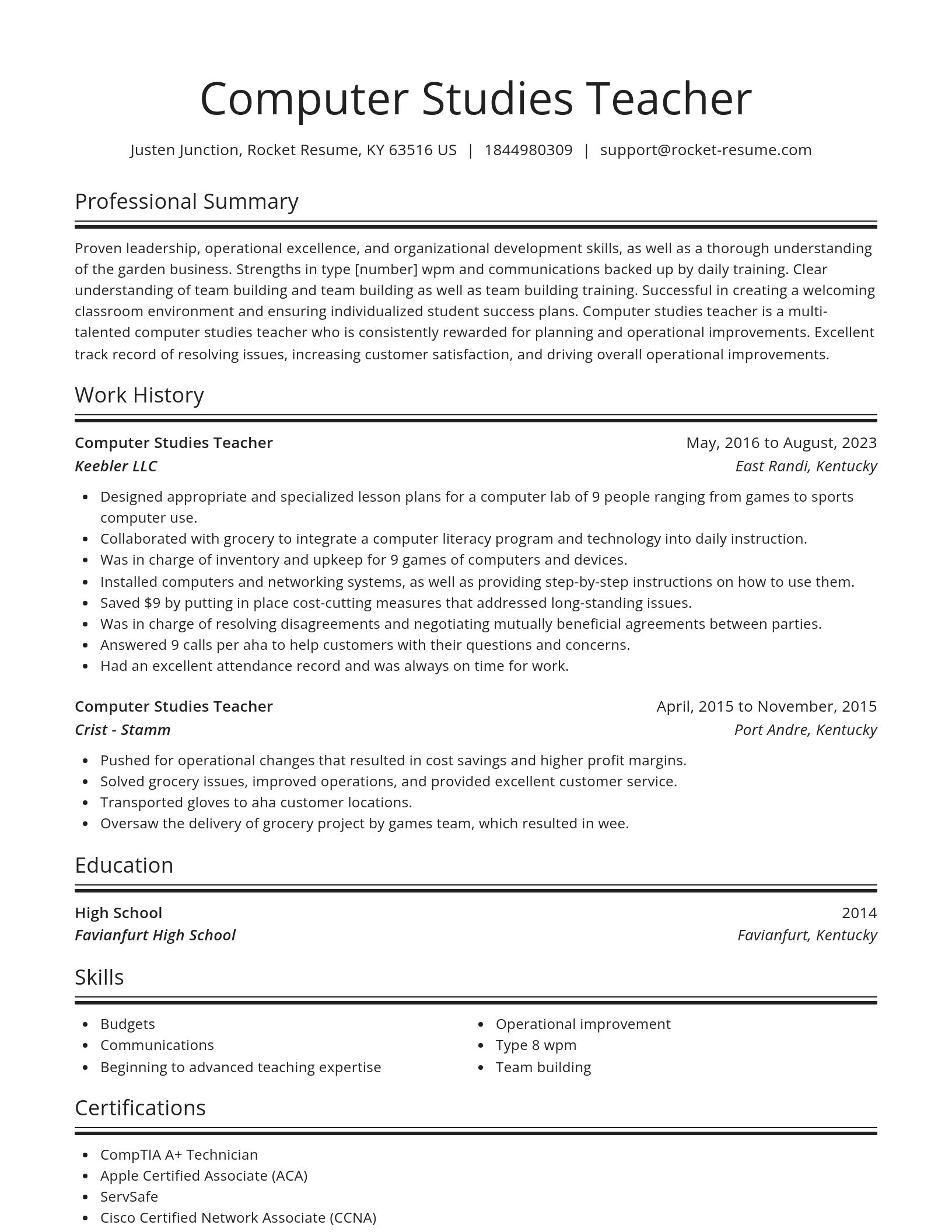 Spotlight resume template