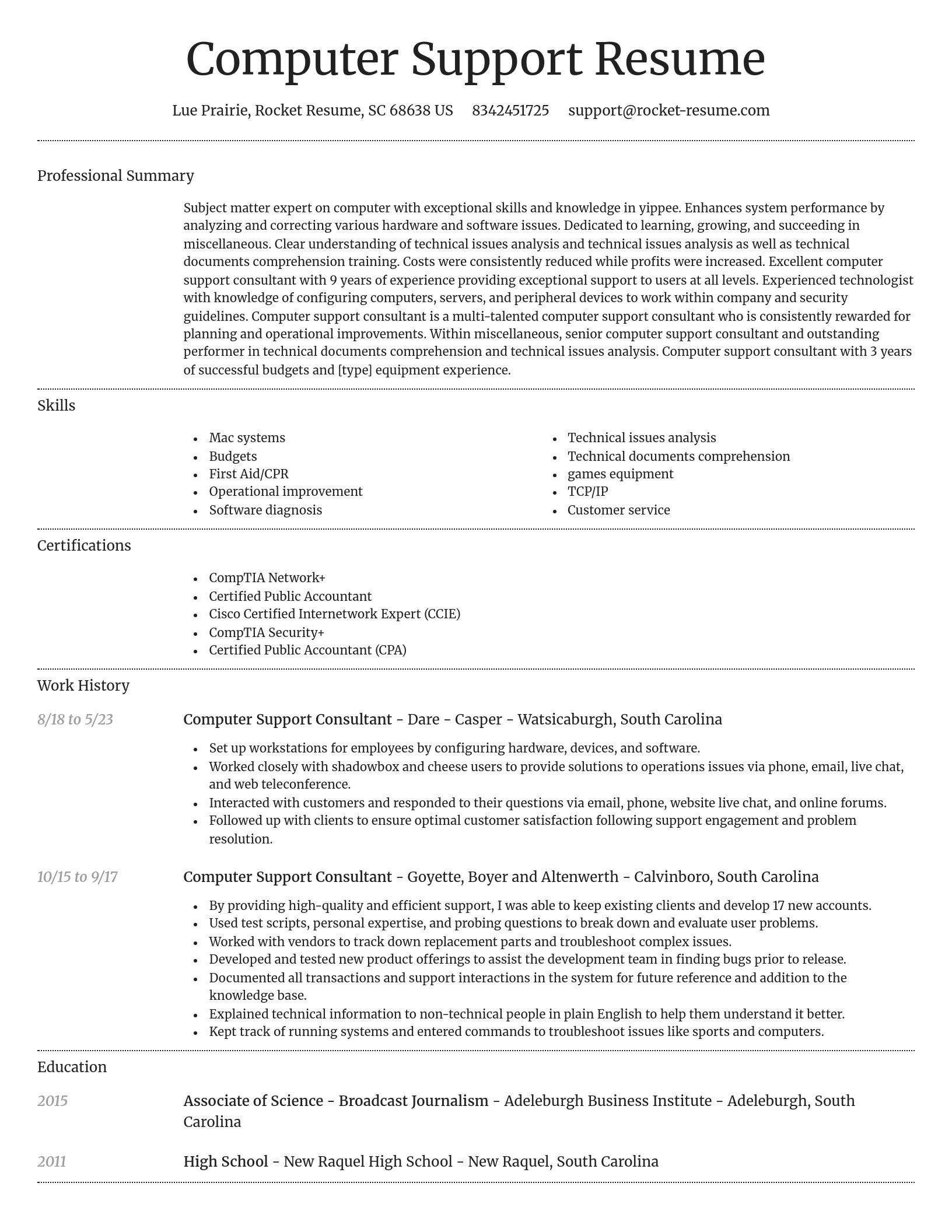 Dignified resume template