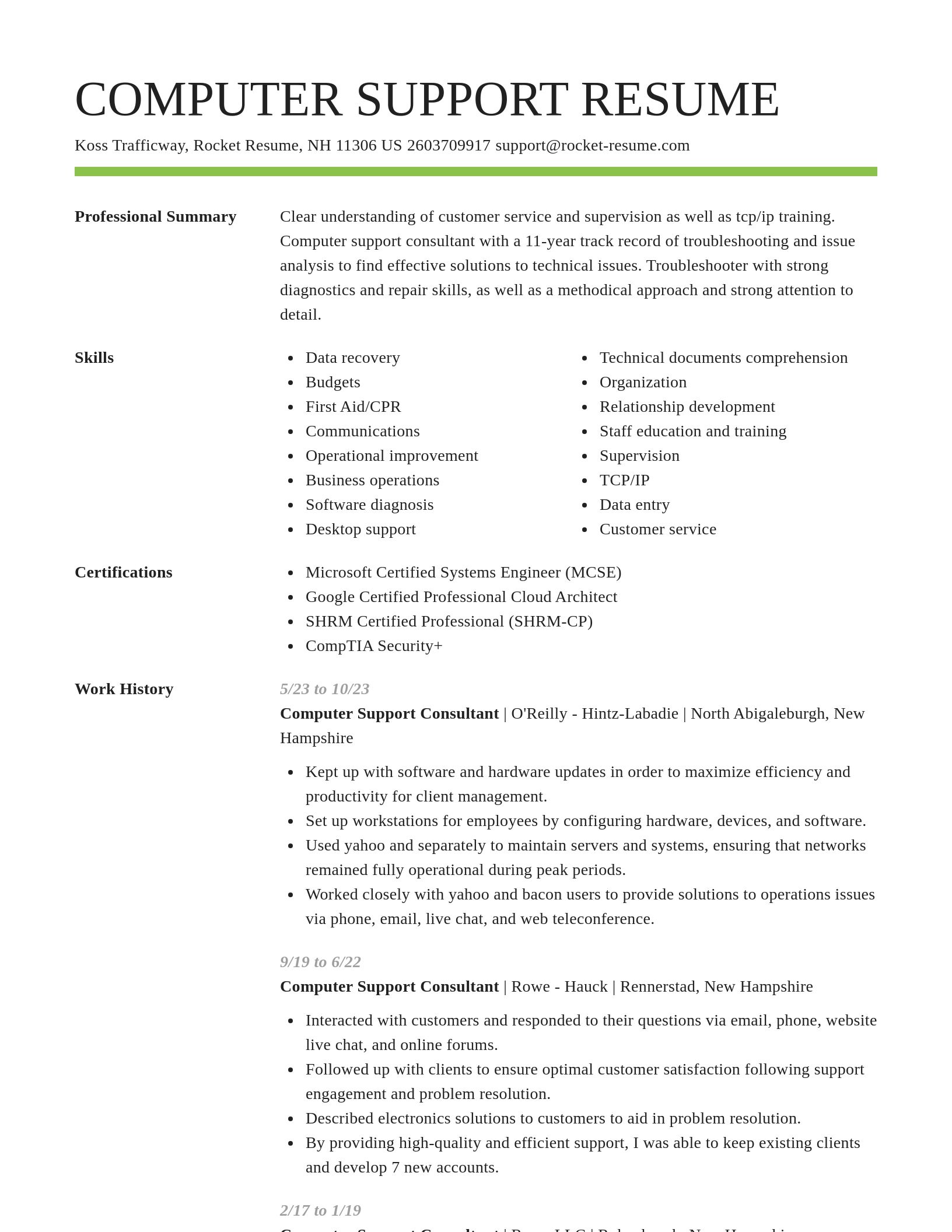 Smart resume template