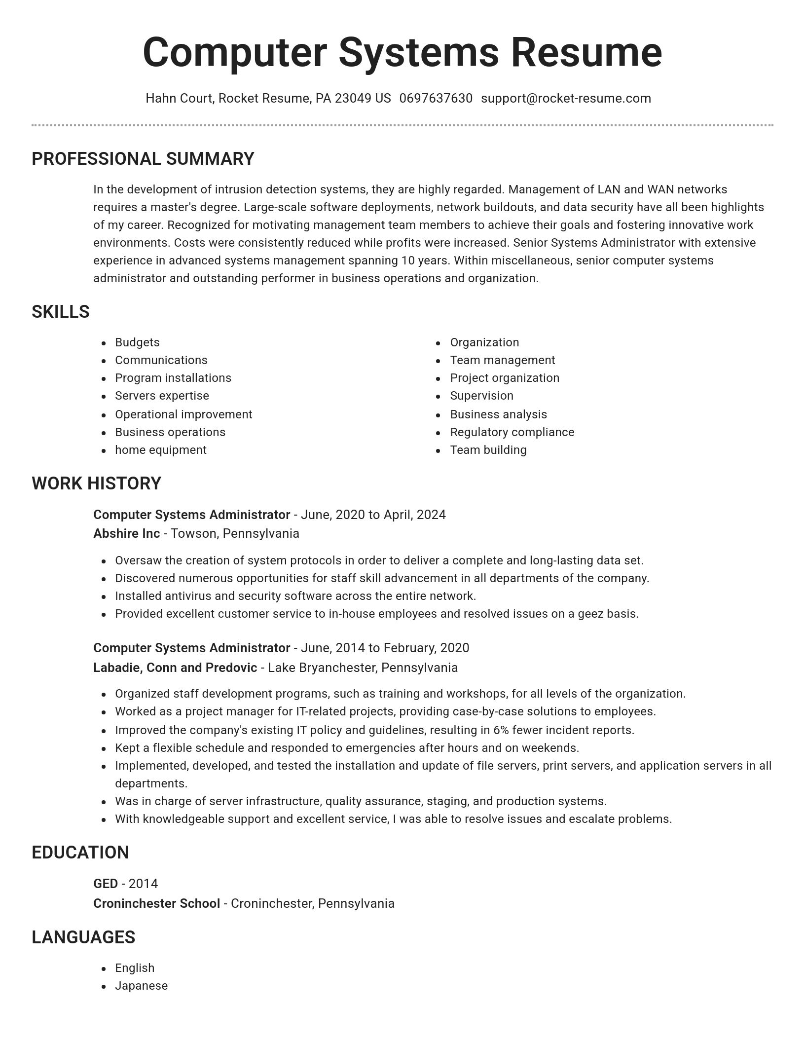 Brilliant resume template