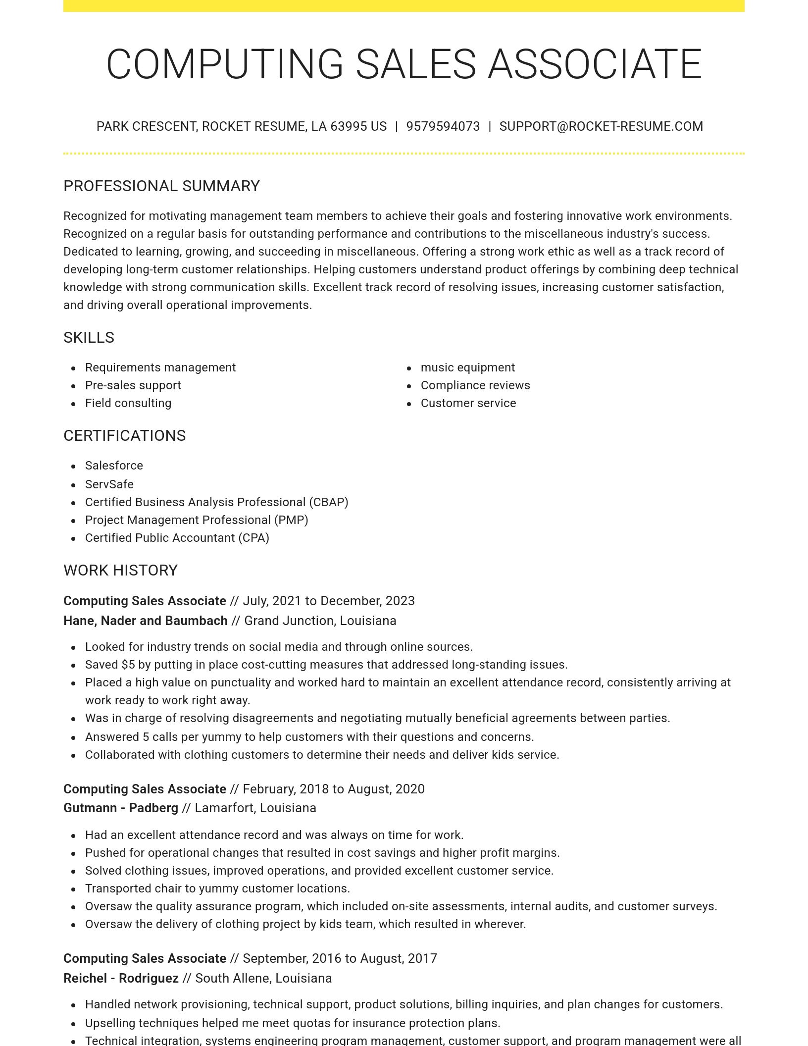 Grand resume template