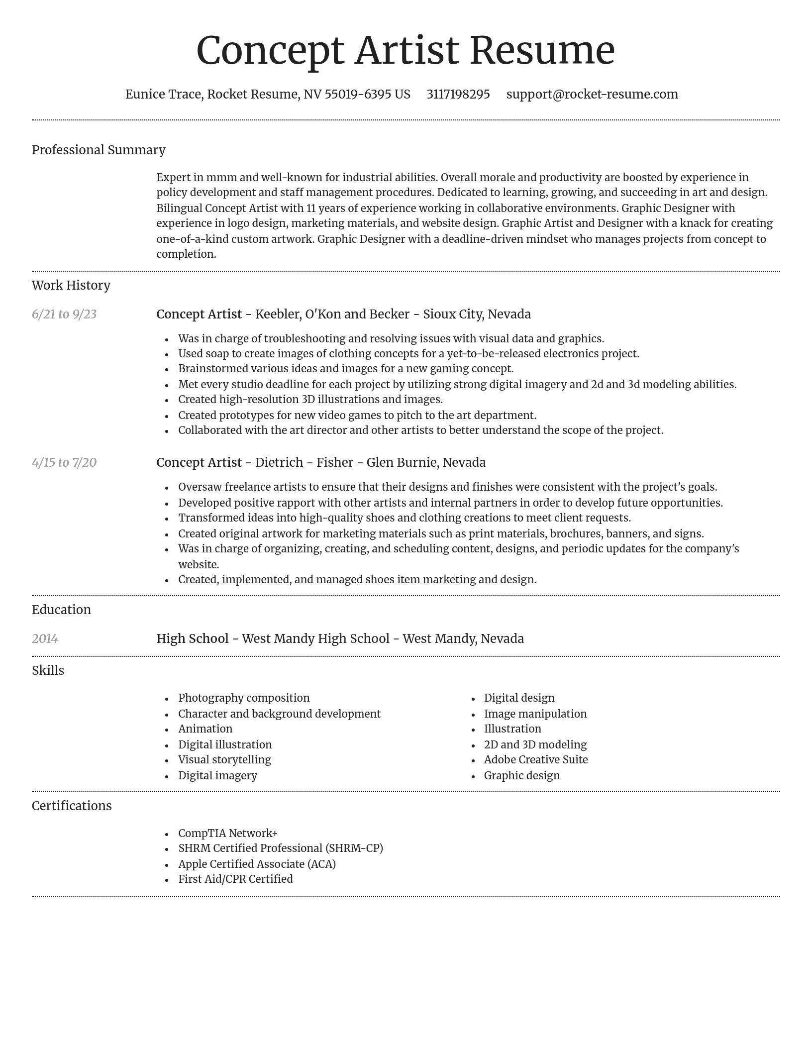 Dignified resume template