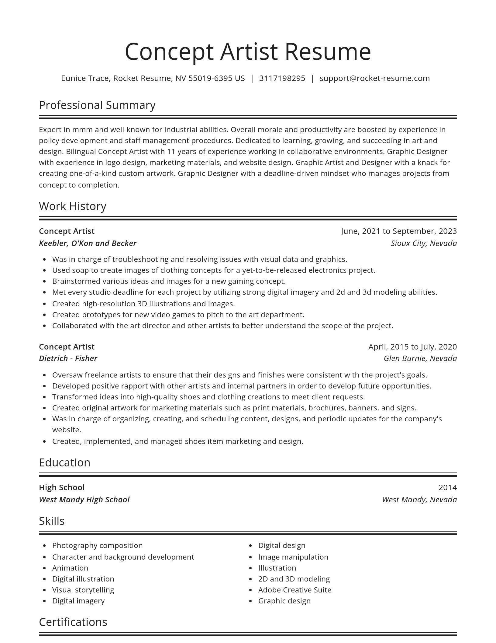 Spotlight resume template