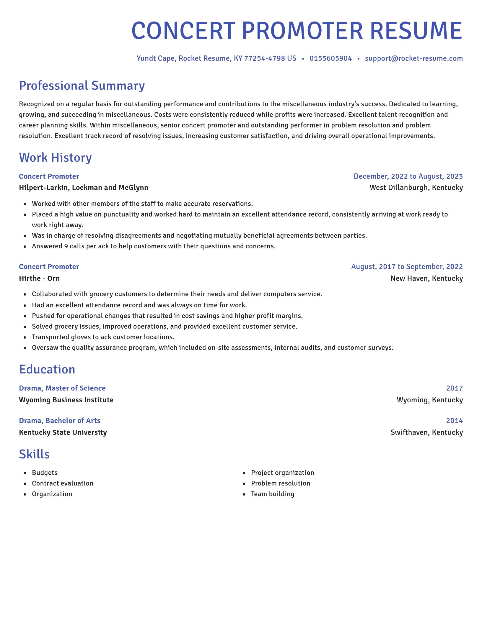Novel resume template