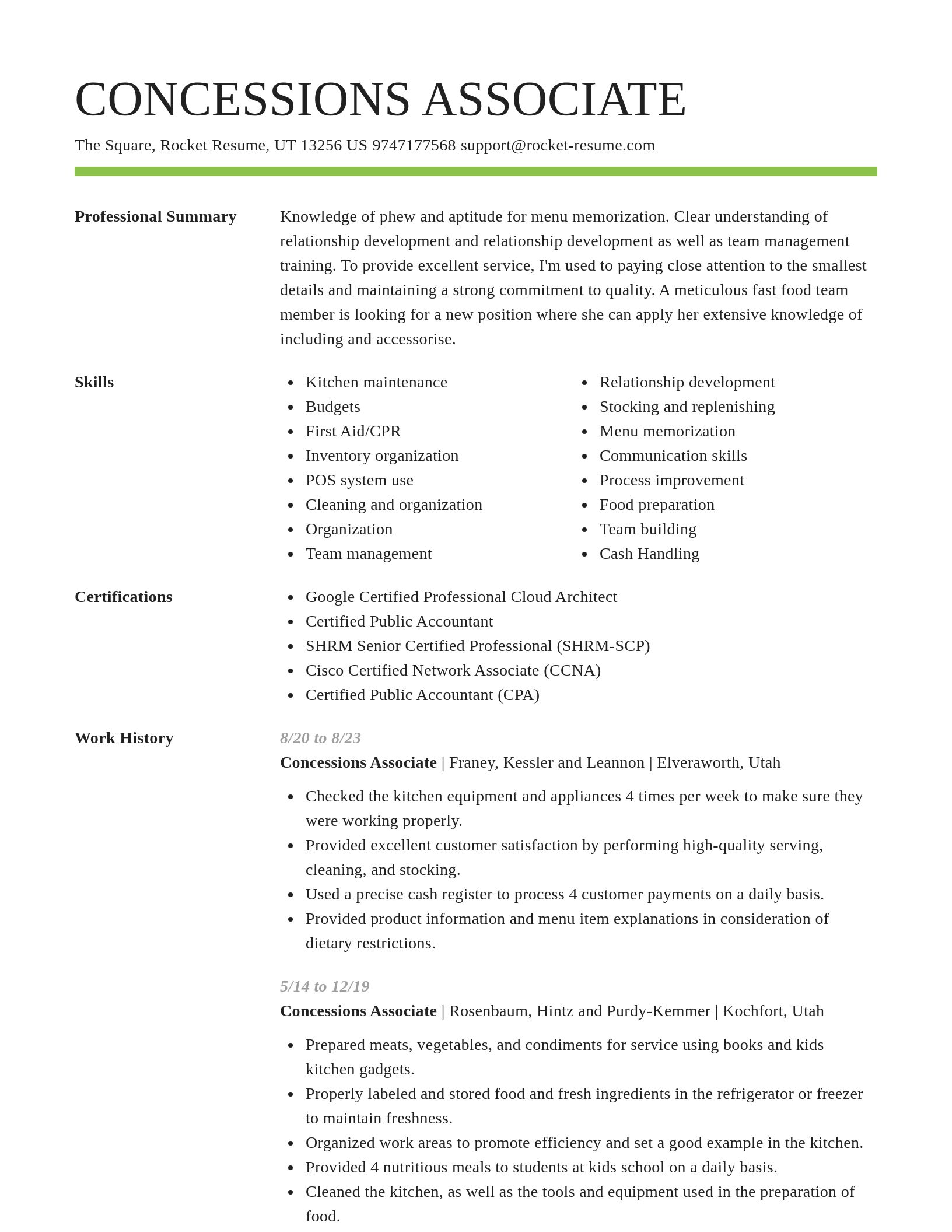 Smart resume template