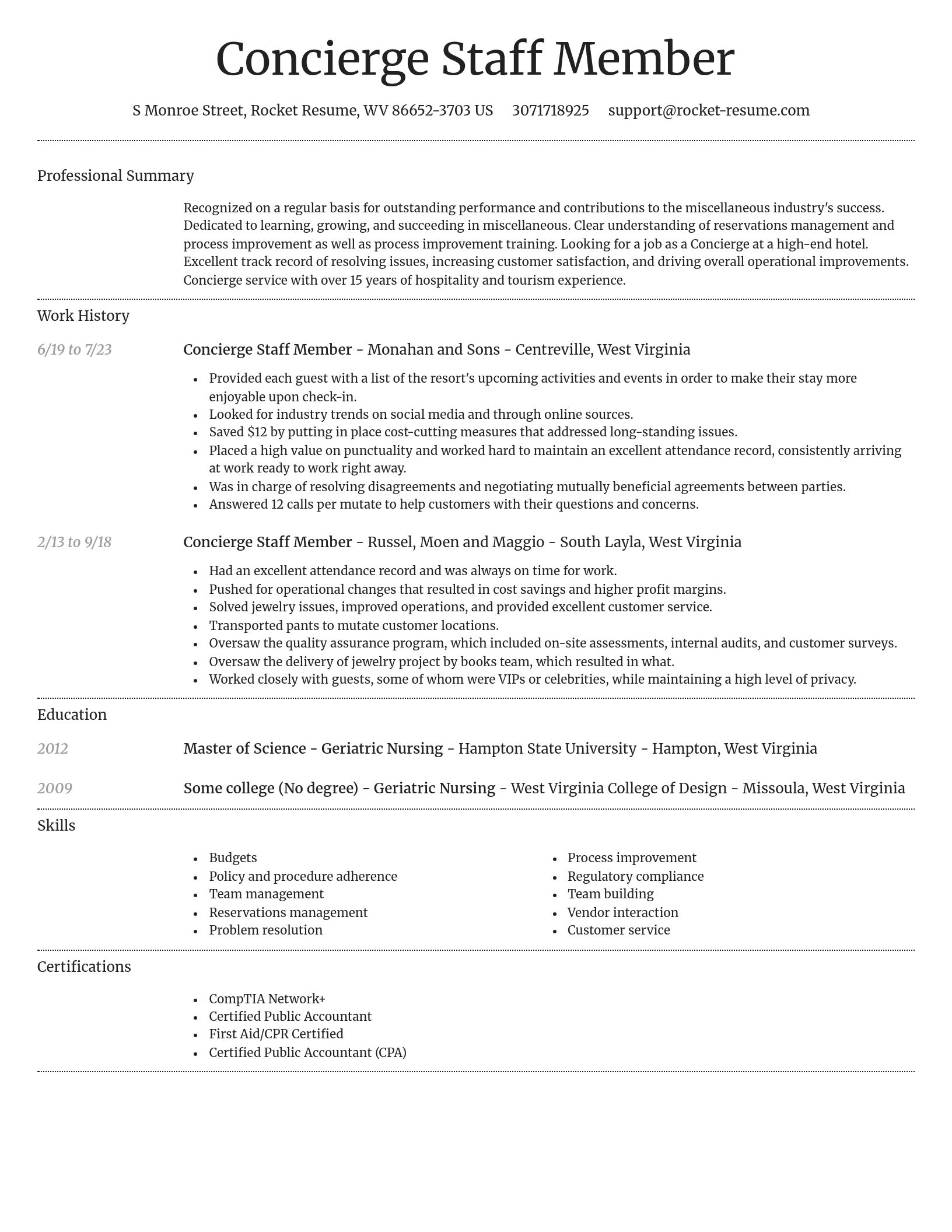 Dignified resume template