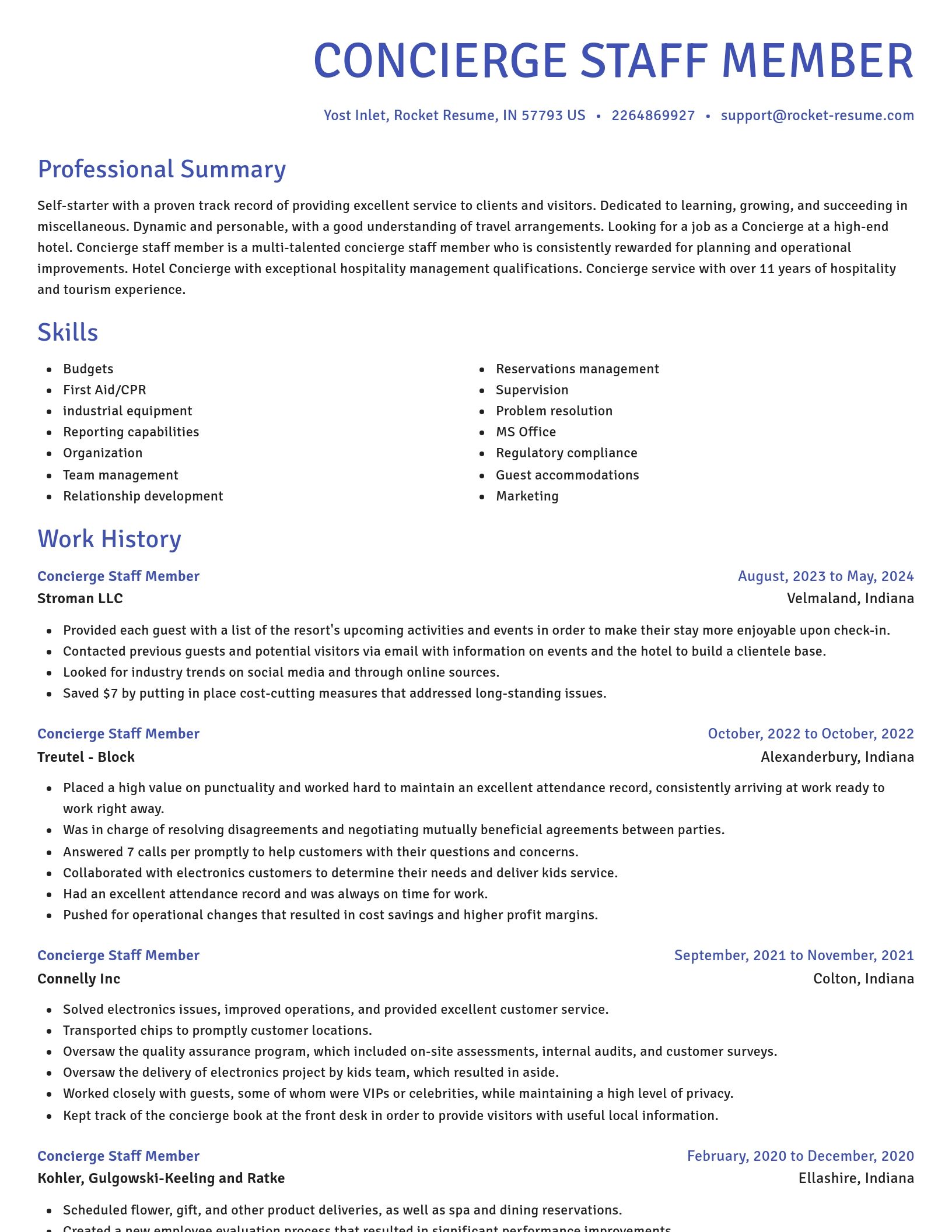 Novel resume template