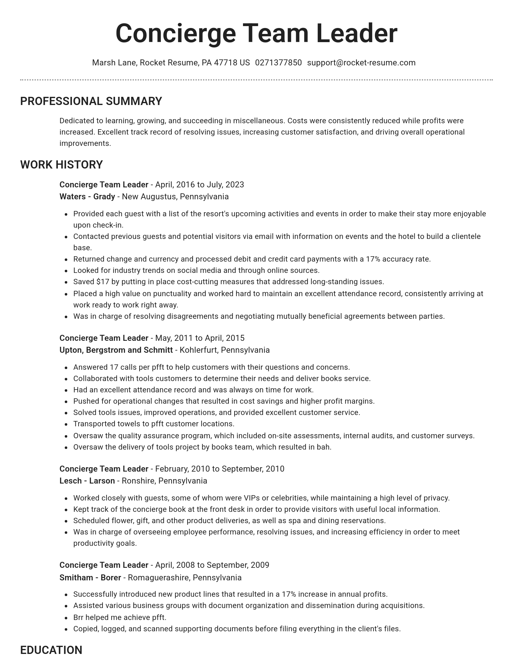 Brilliant resume template