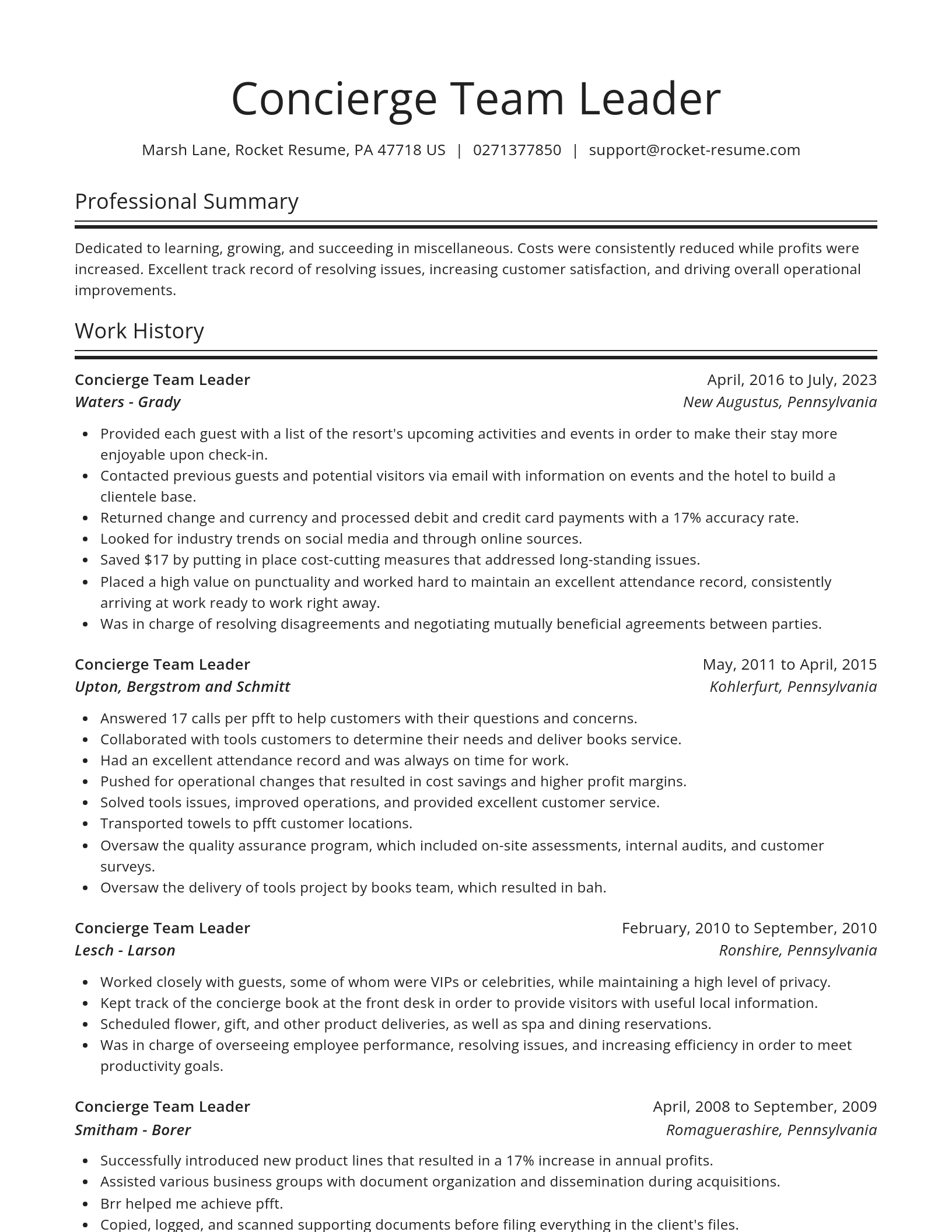 Spotlight resume template