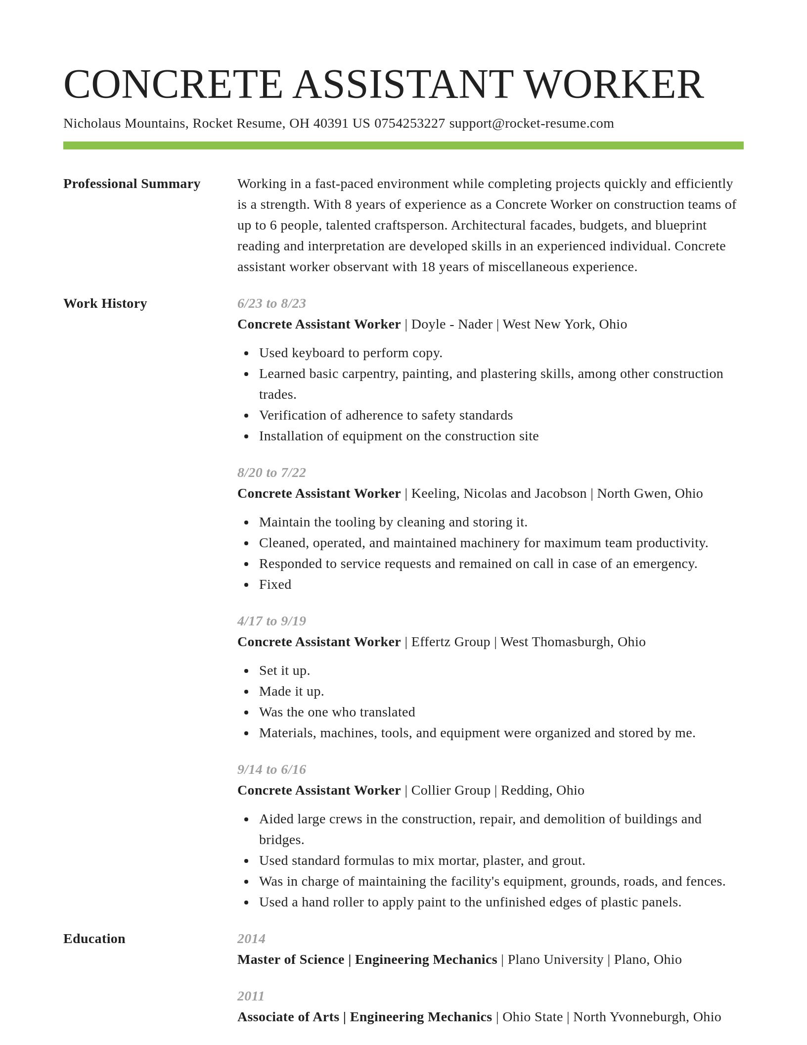 Smart resume template