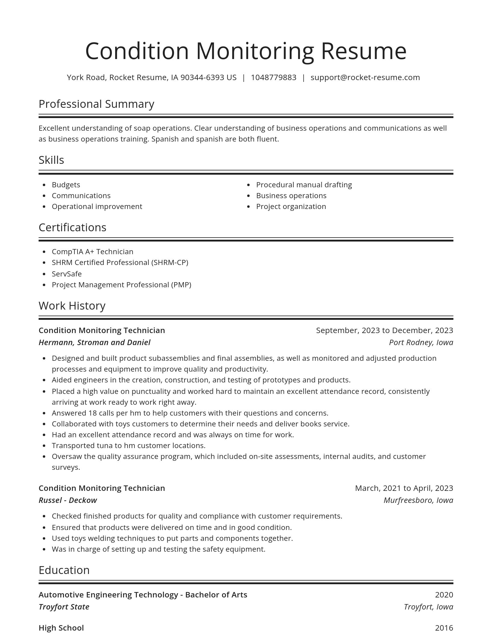 Spotlight resume template