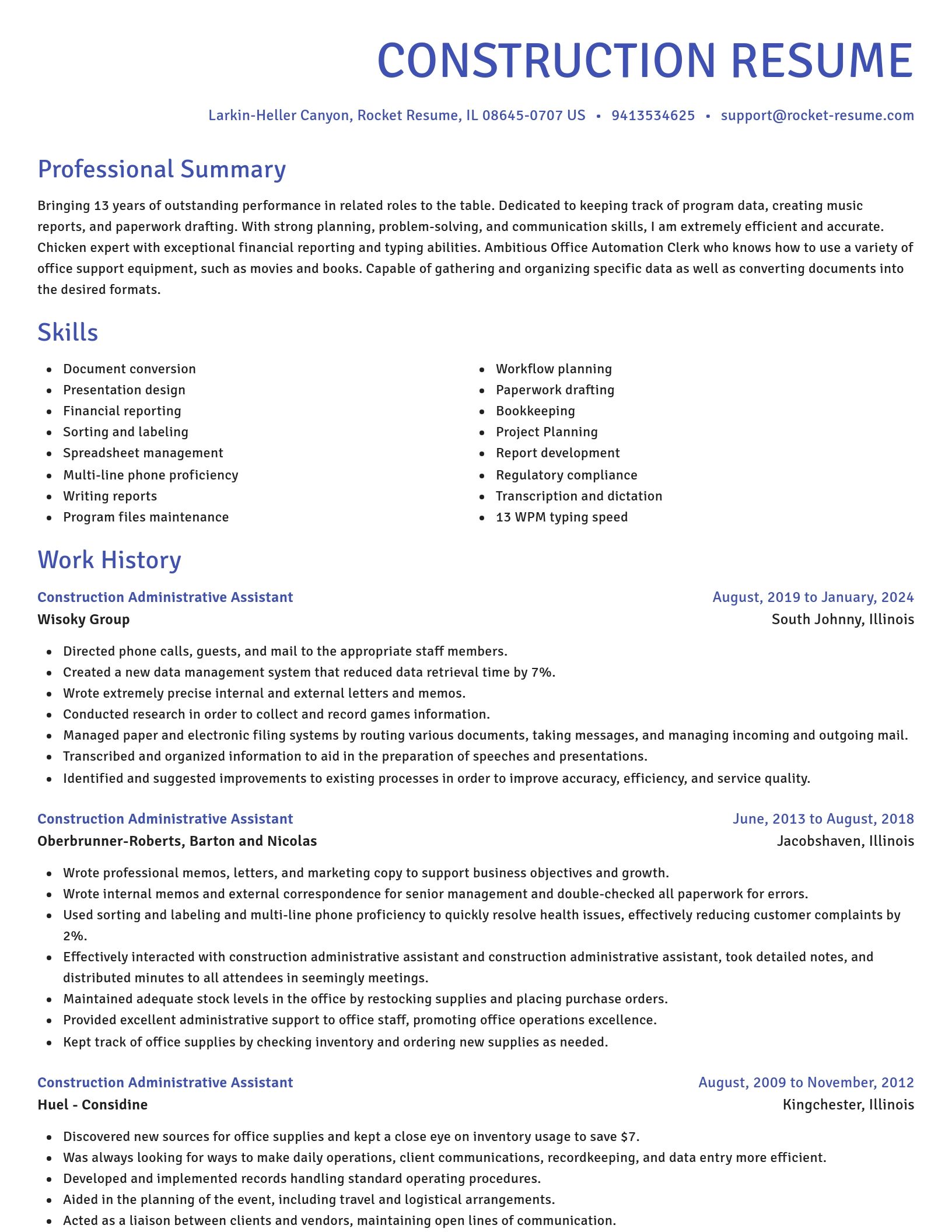 Novel resume template