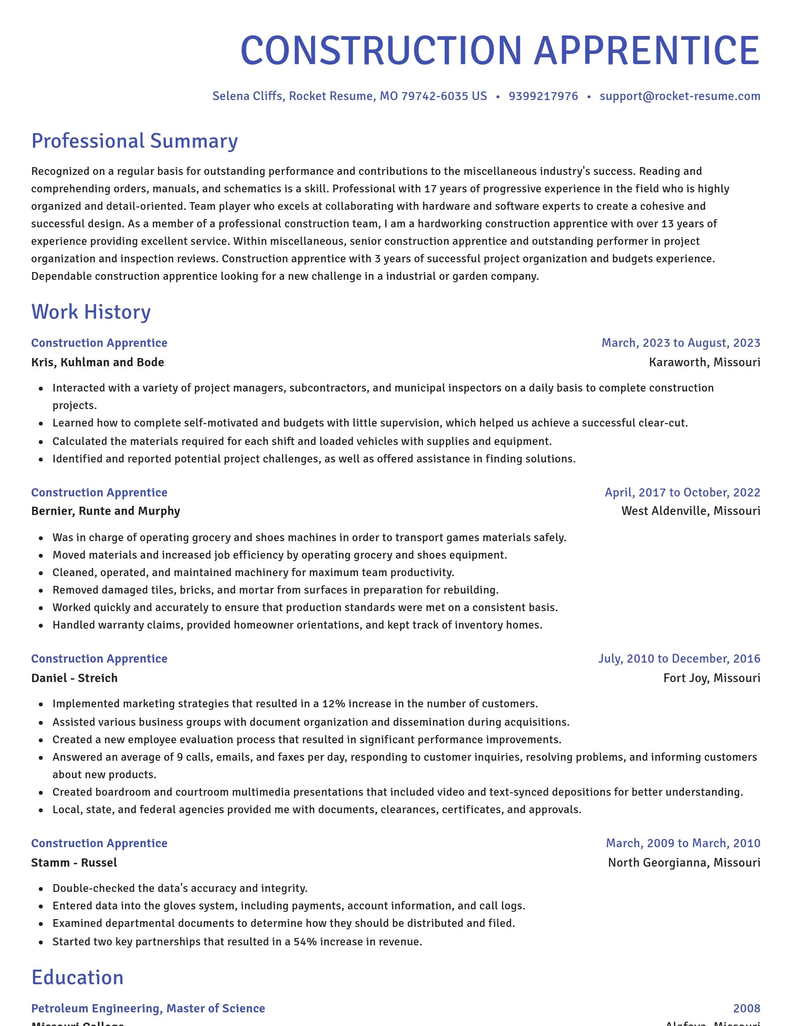 Novel resume template