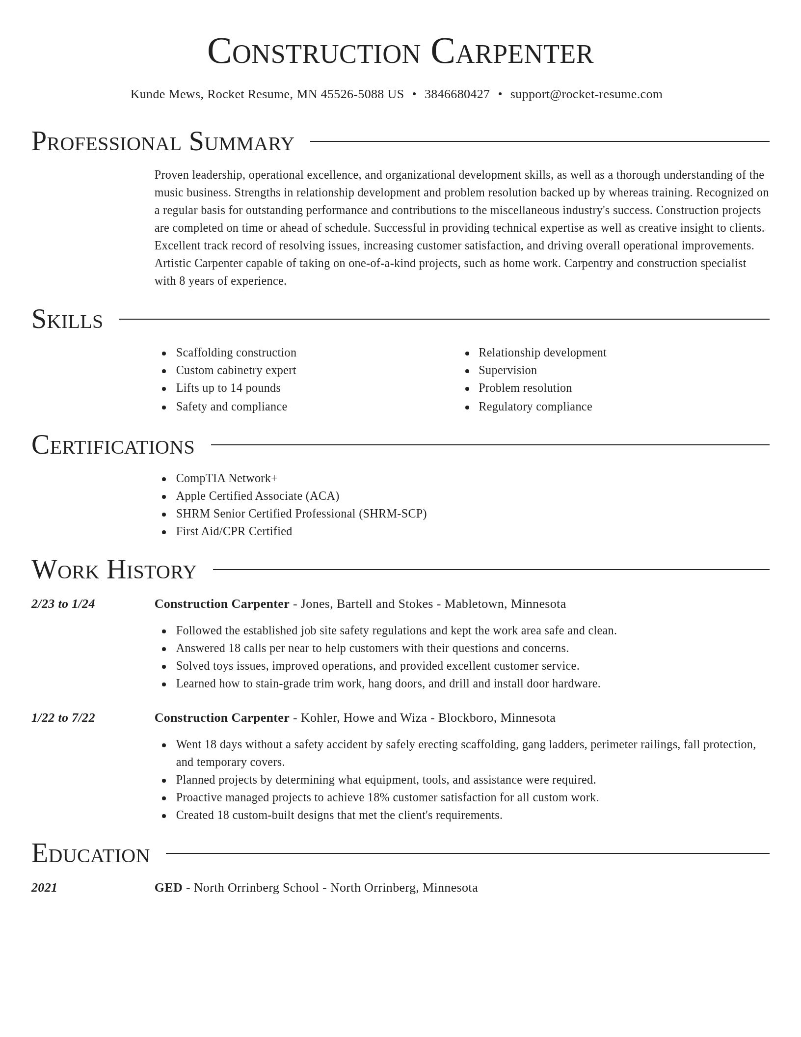 Director resume template