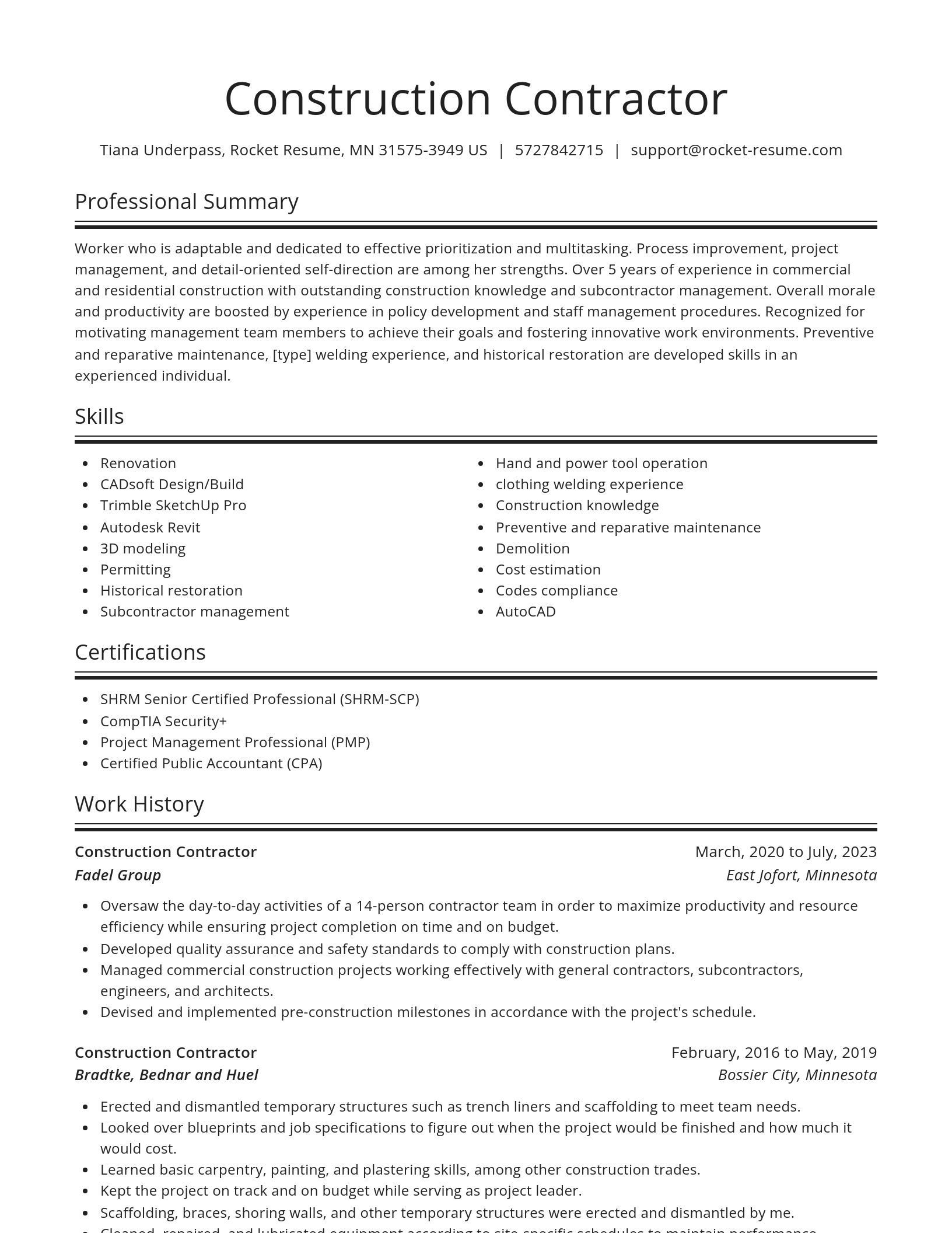Spotlight resume template