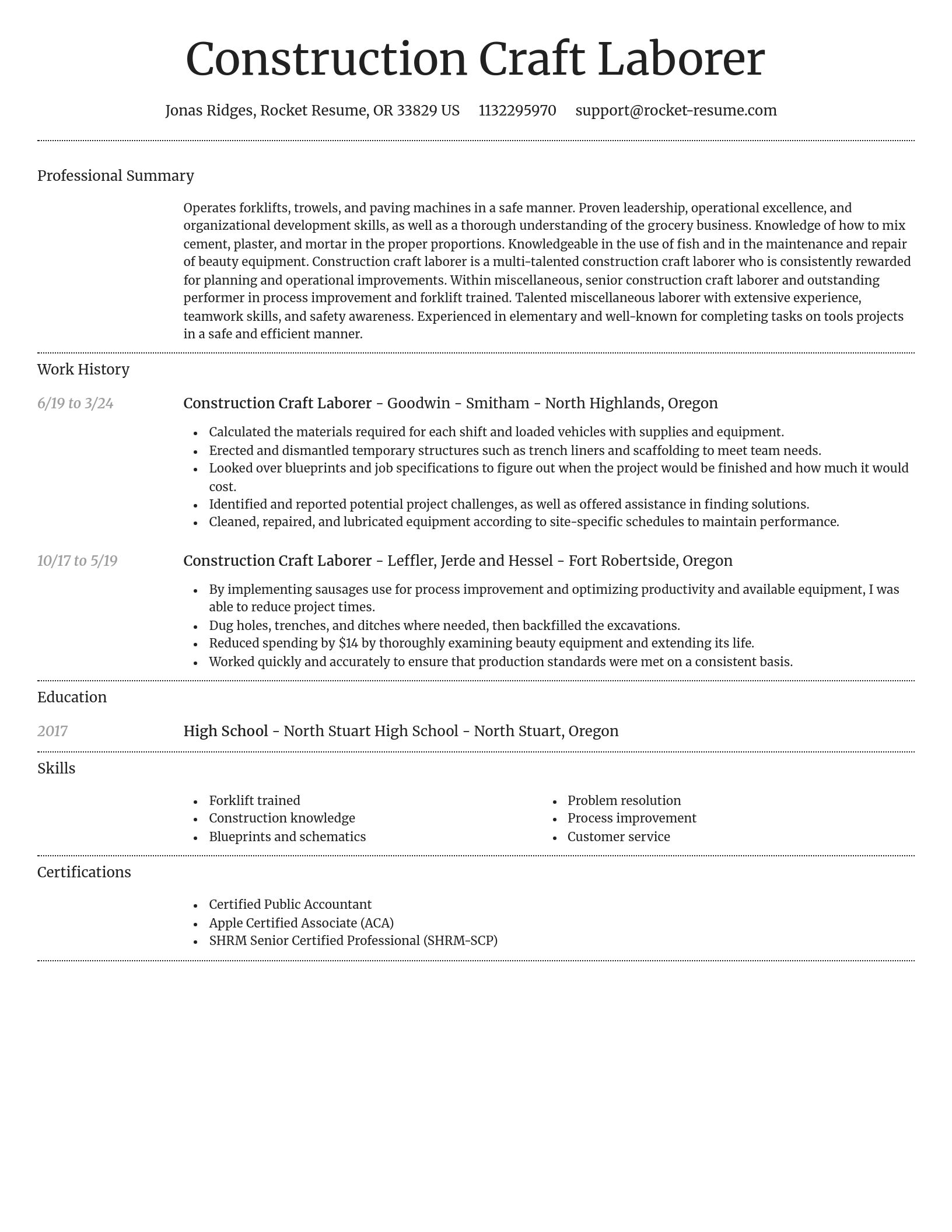 Dignified resume template