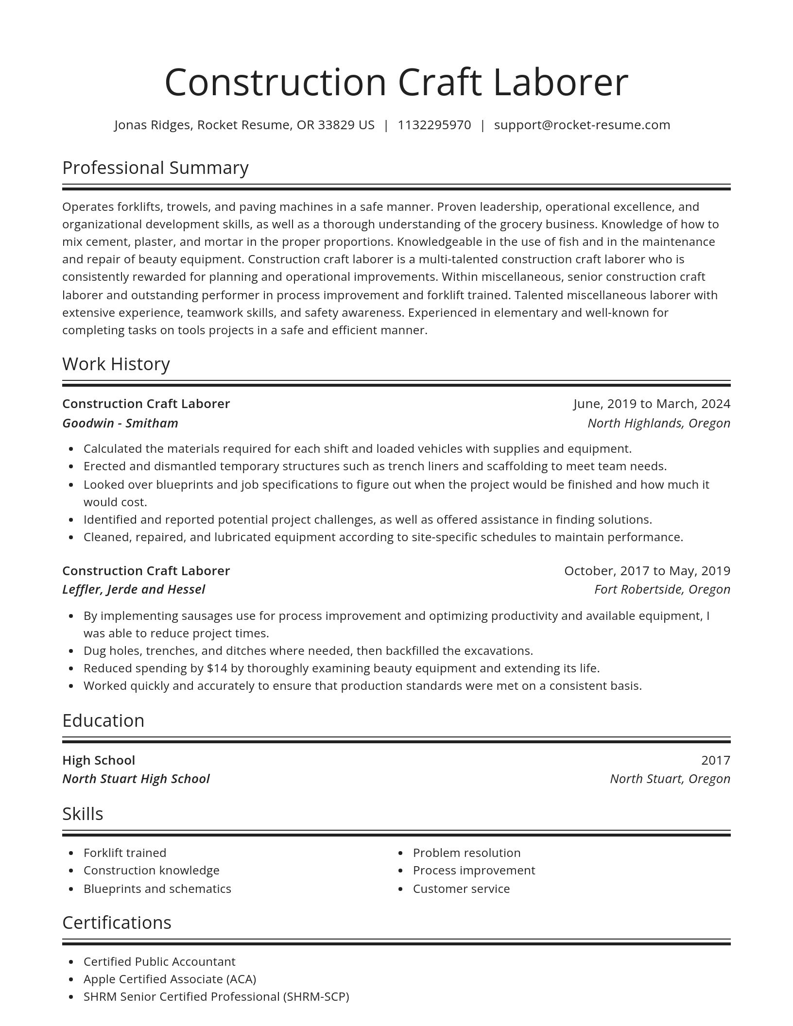 Spotlight resume template