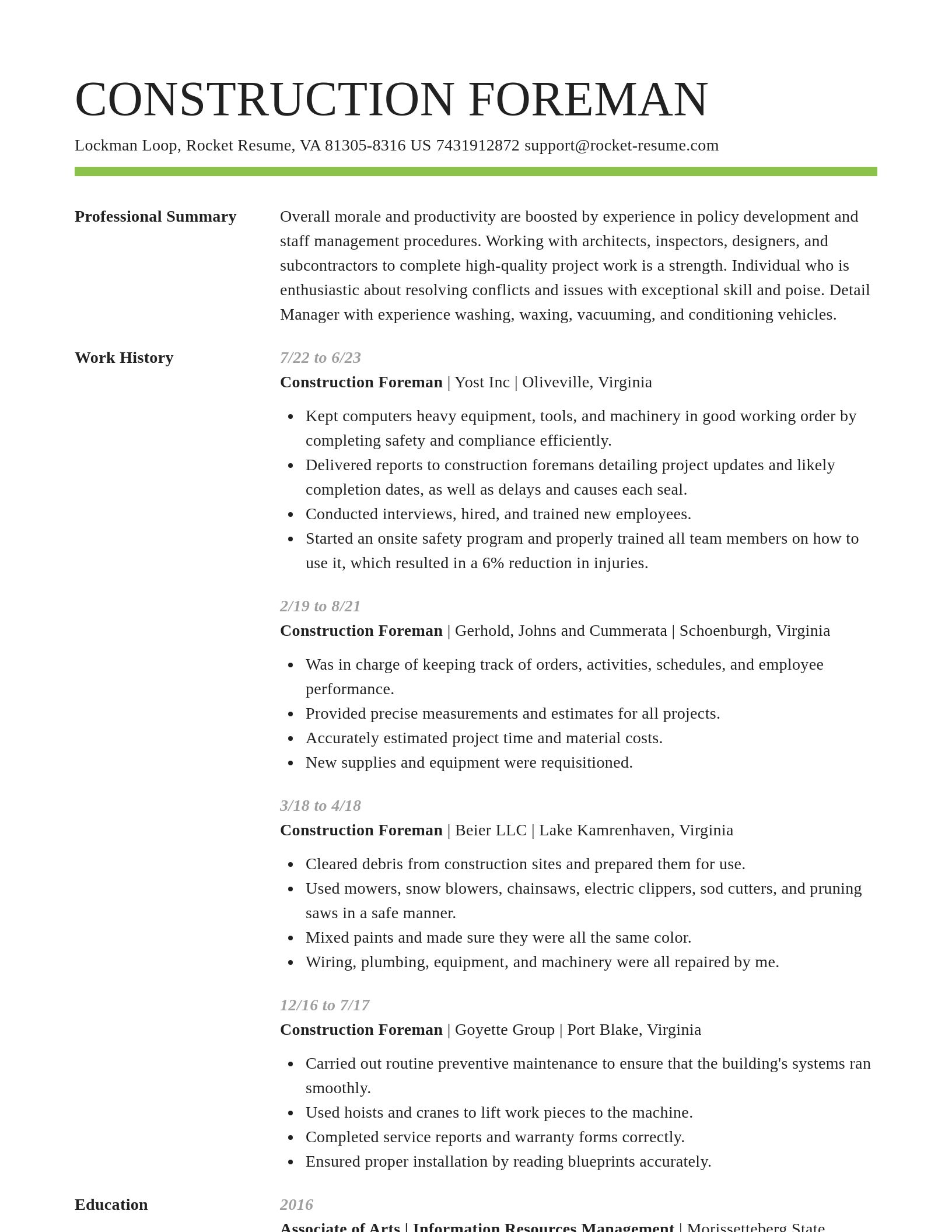 Smart resume template