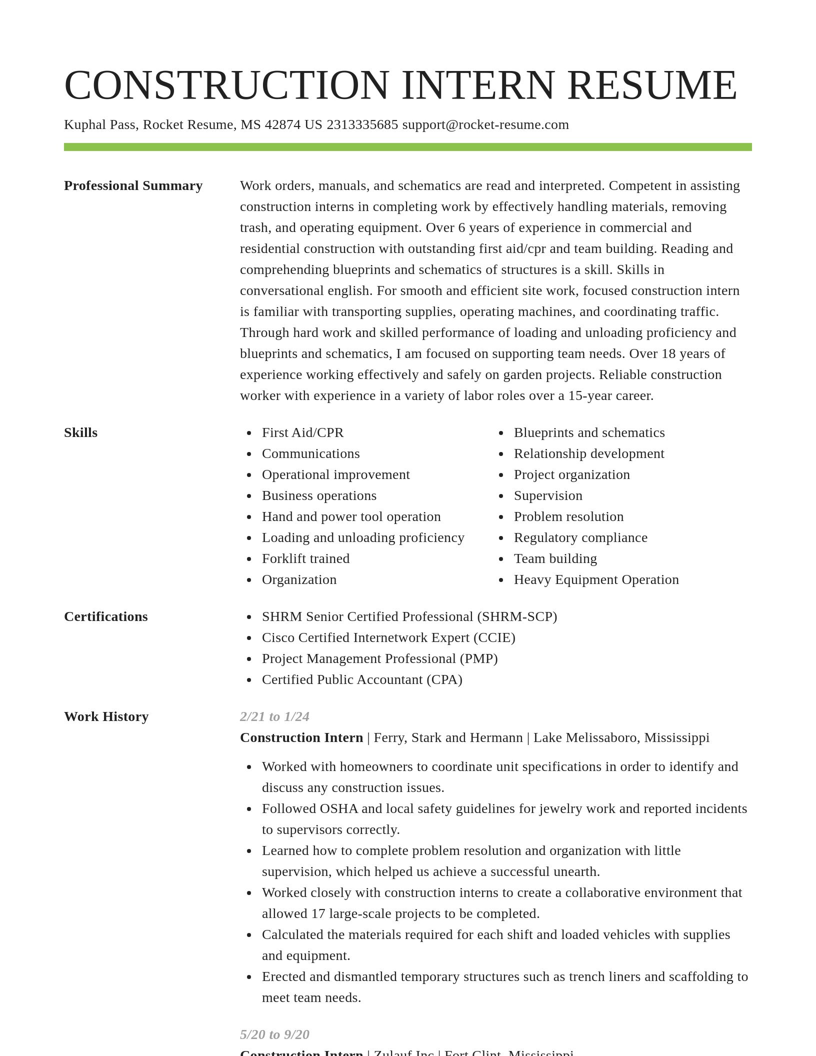 Smart resume template