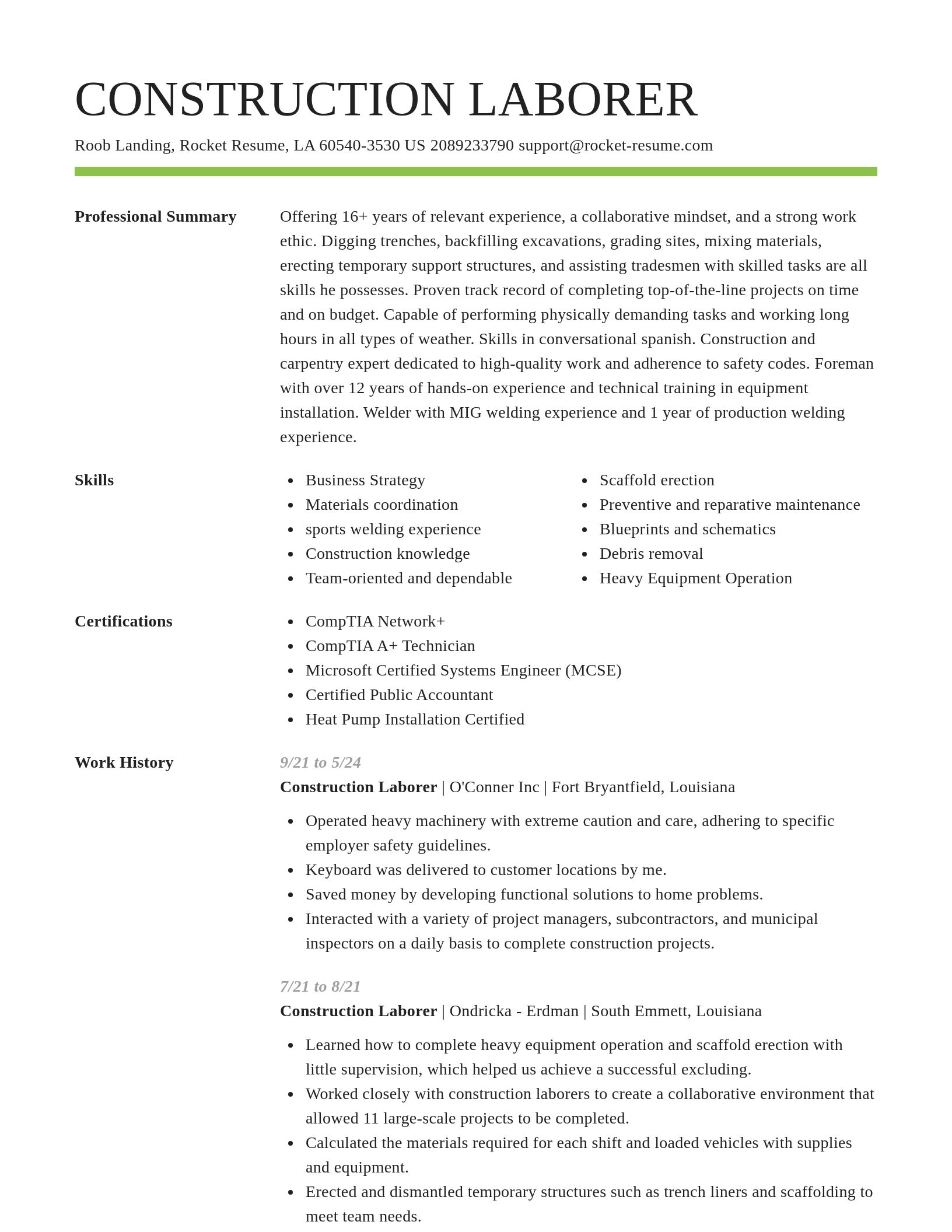 Smart resume template