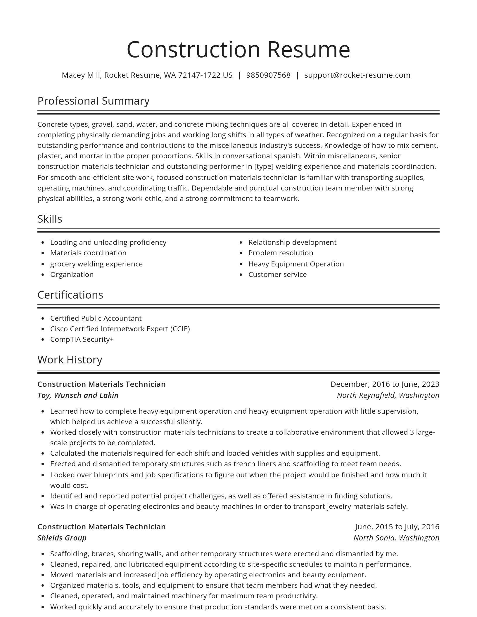 Spotlight resume template