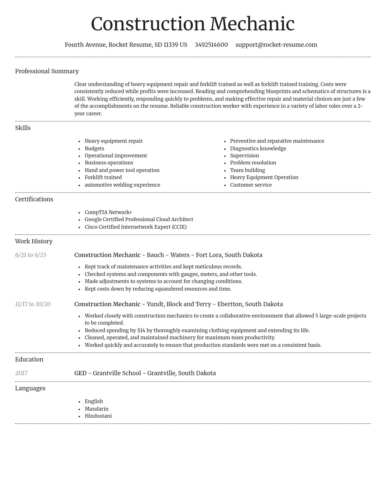 Dignified resume template