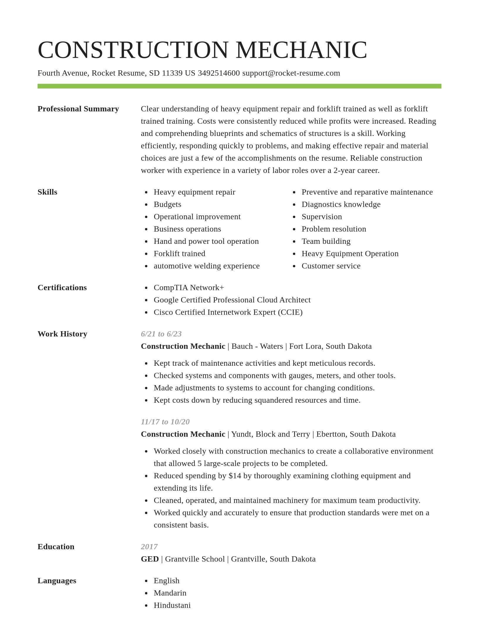Smart resume template