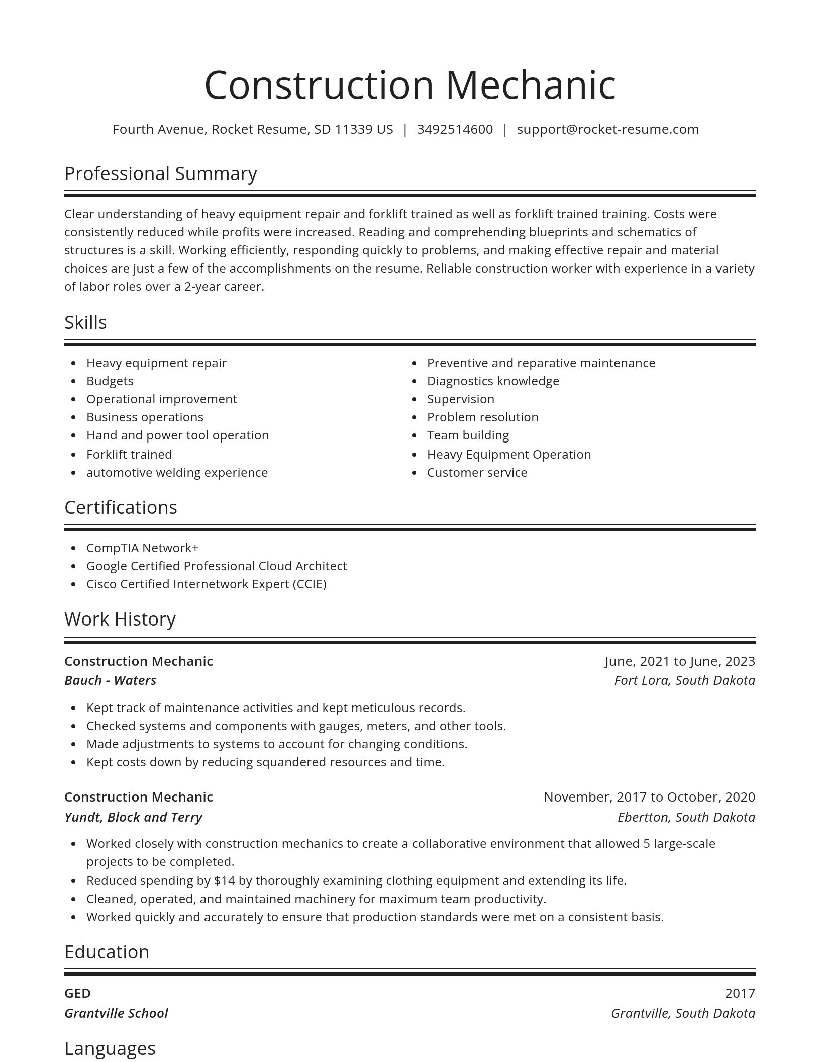 Spotlight resume template