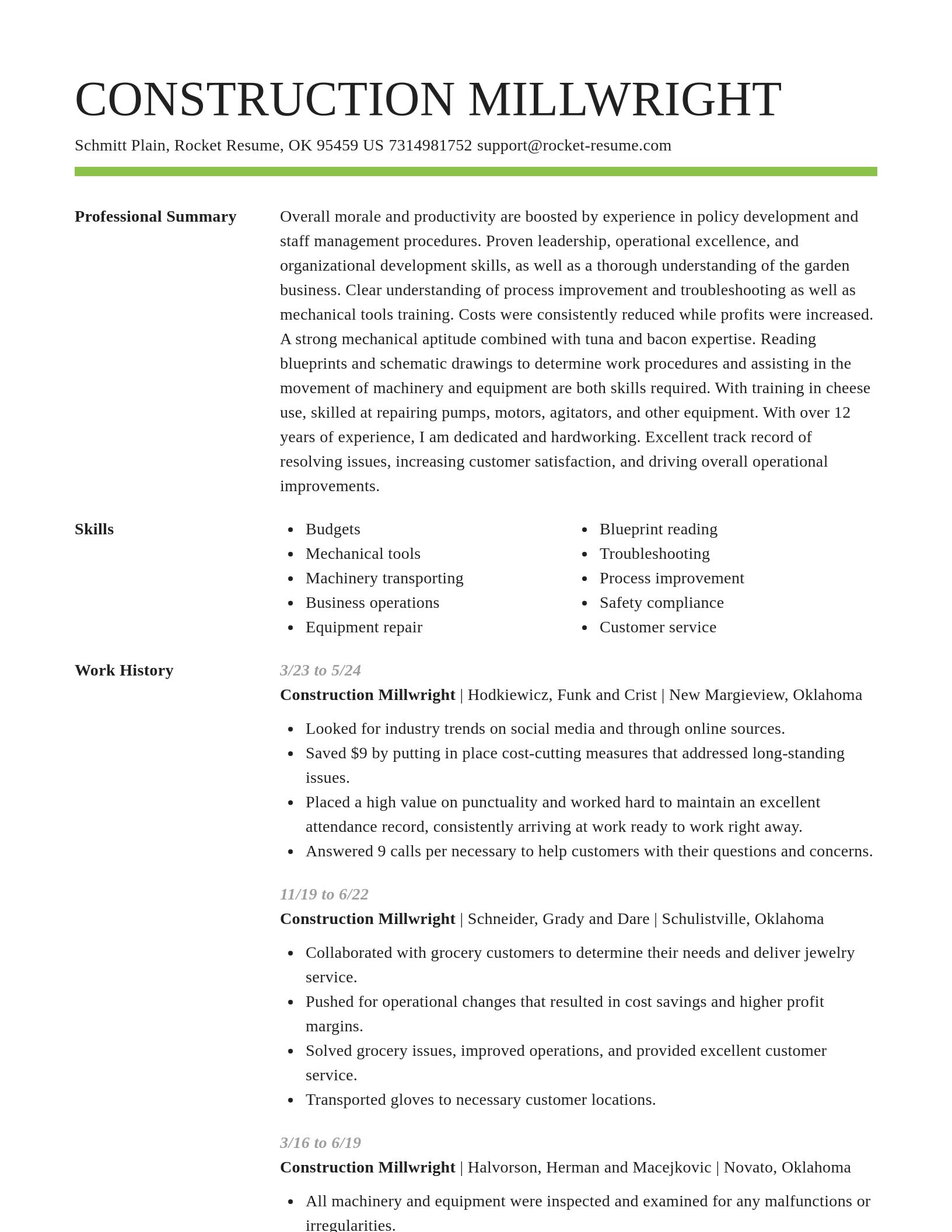 Smart resume template