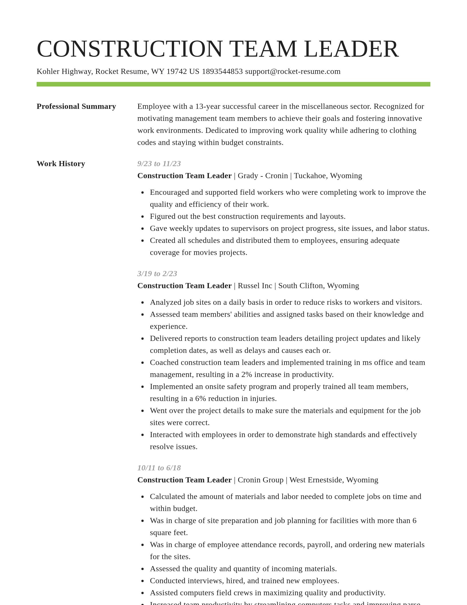 Smart resume template