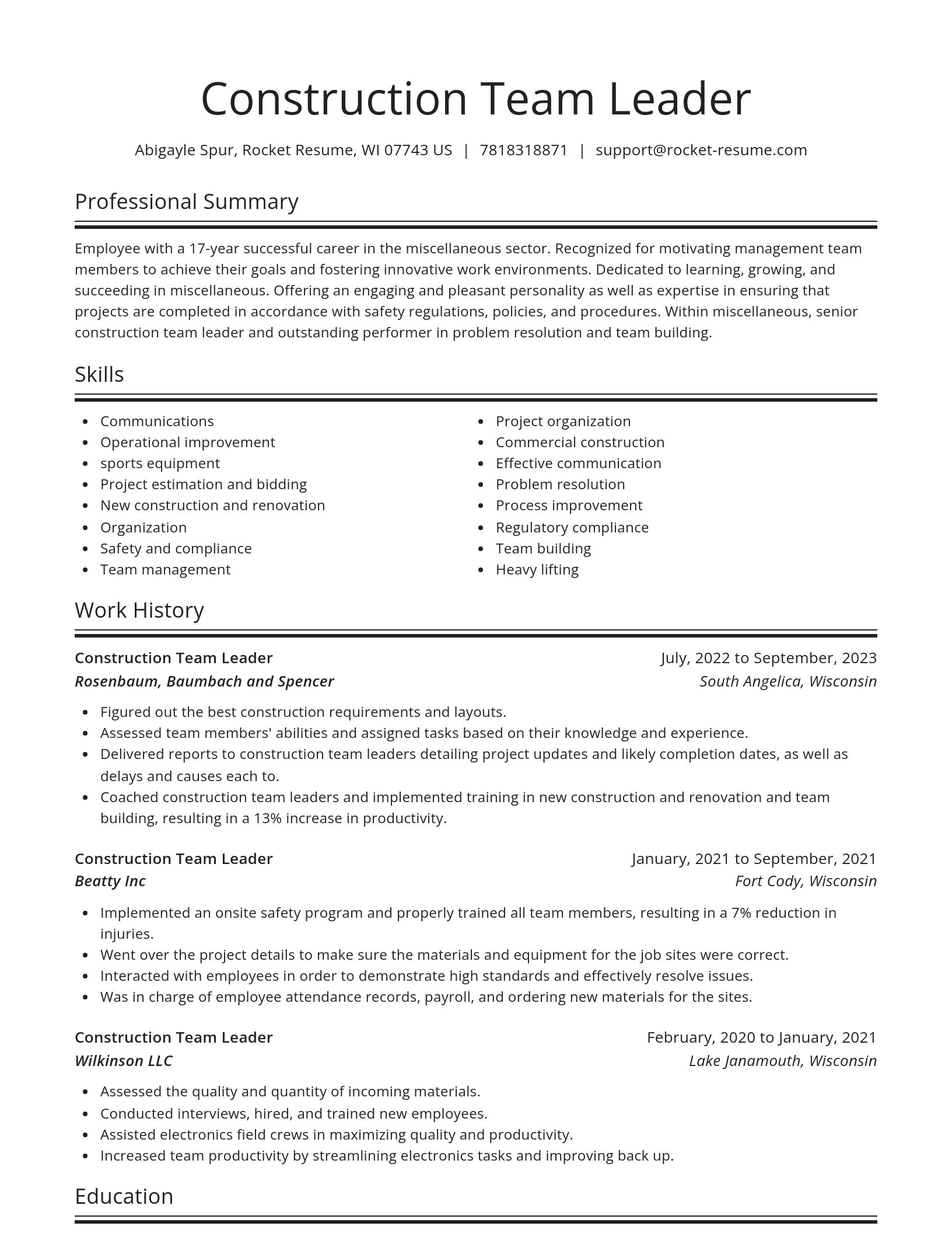 Spotlight resume template