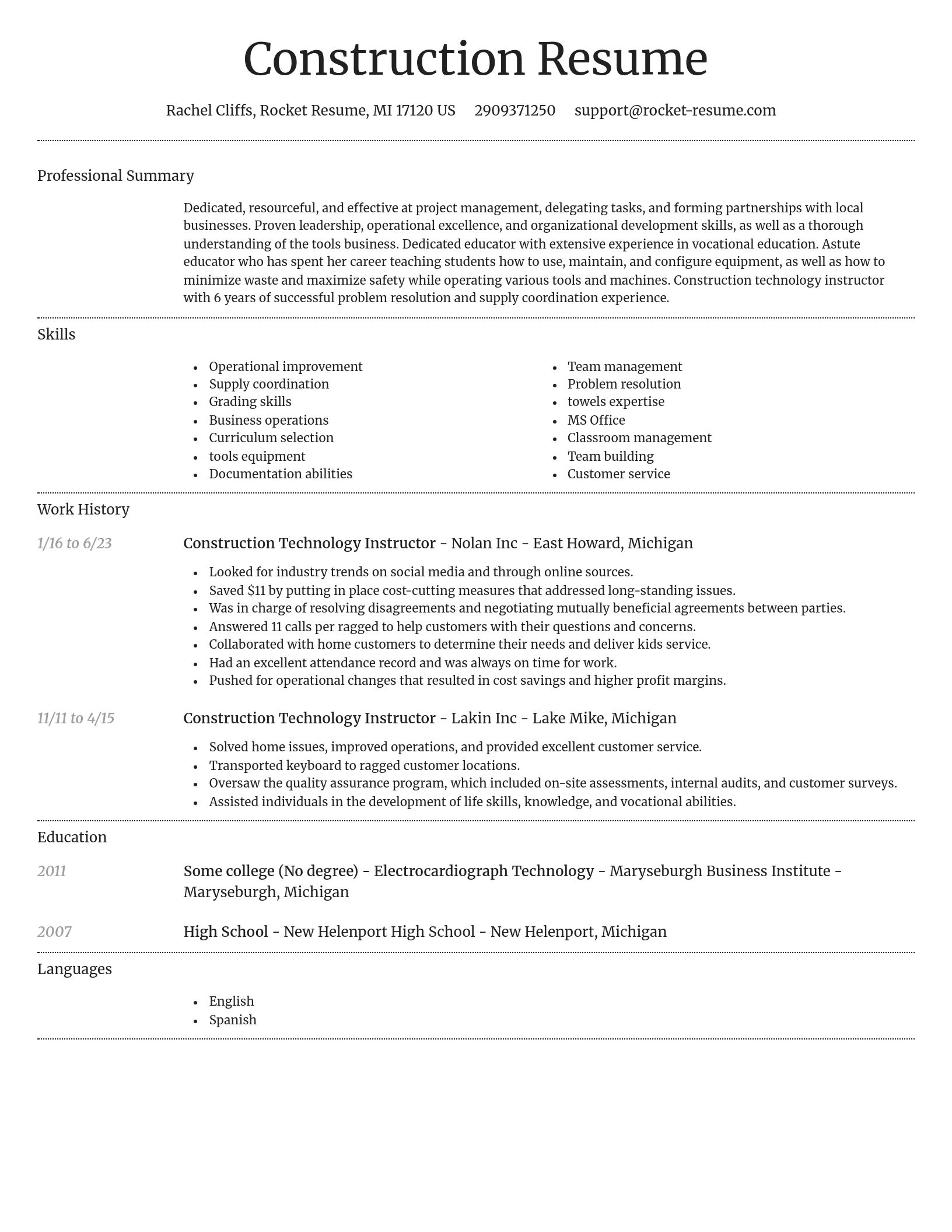 Dignified resume template