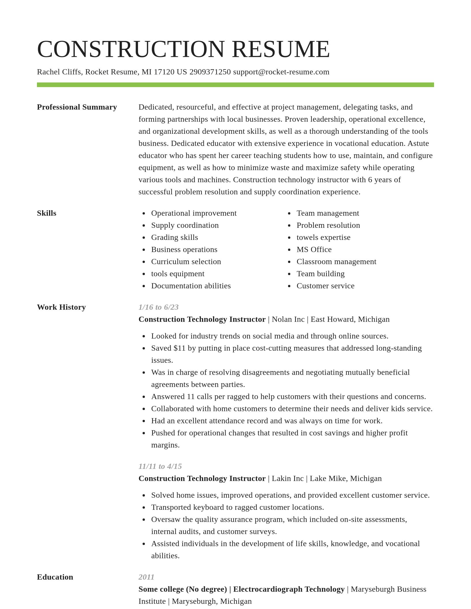 Smart resume template