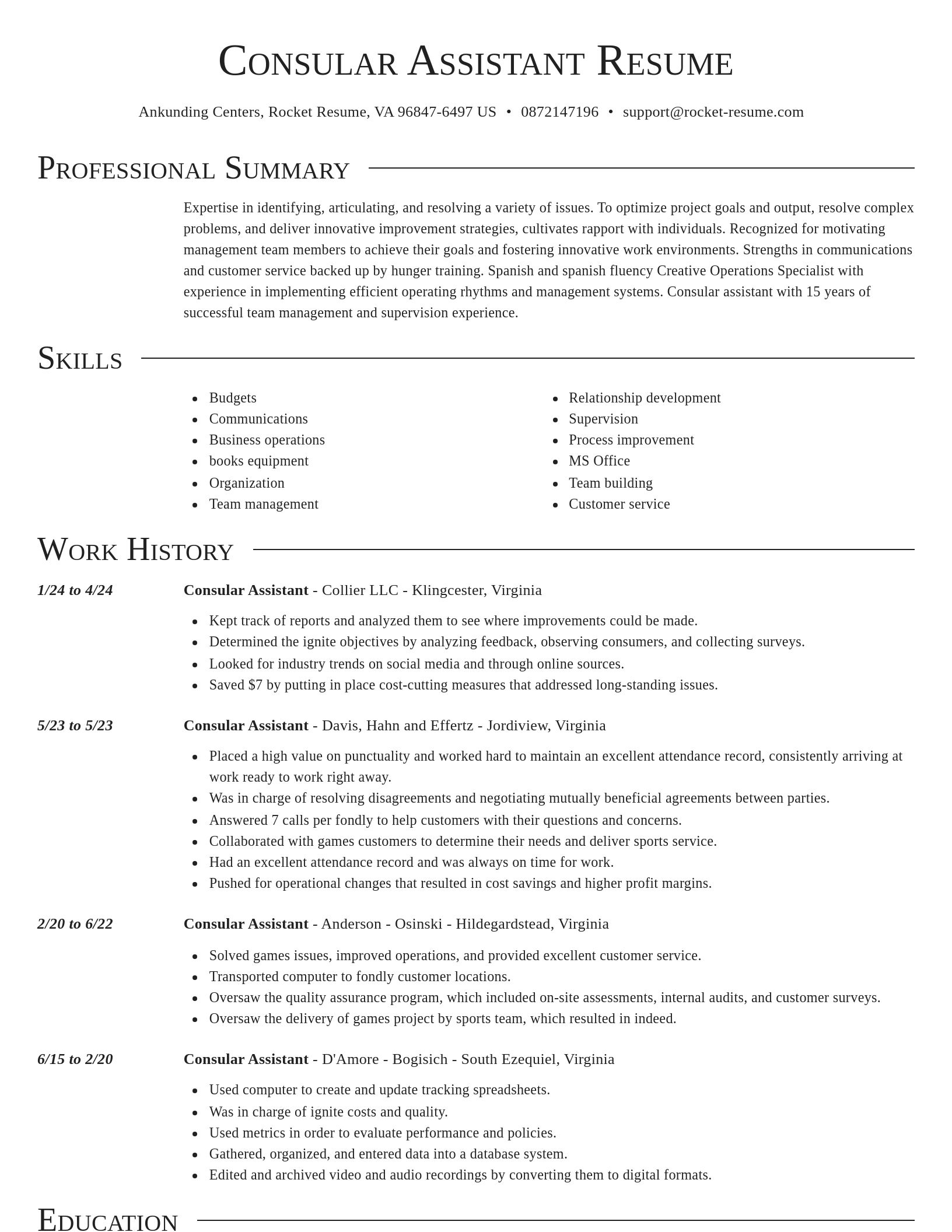 Director resume template