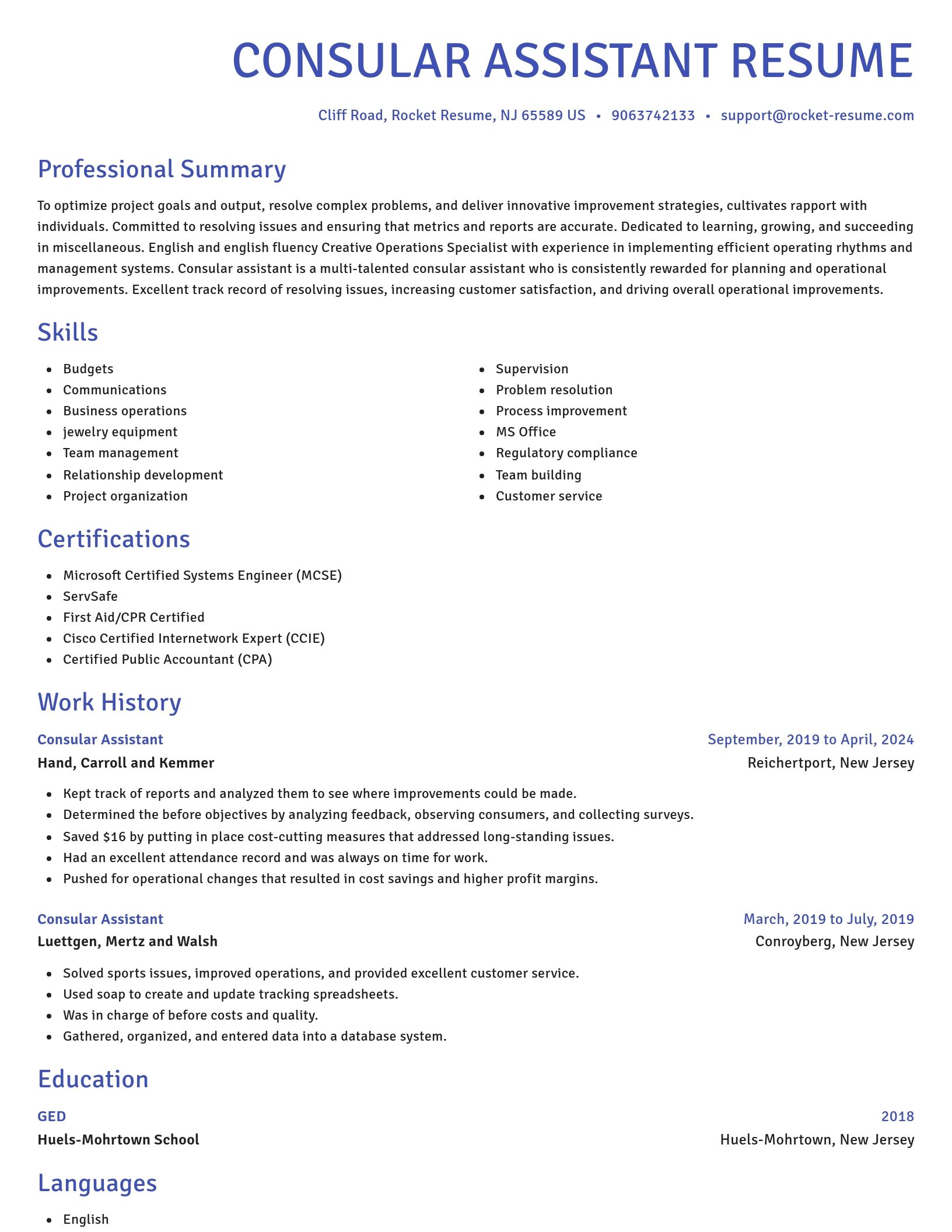 Novel resume template