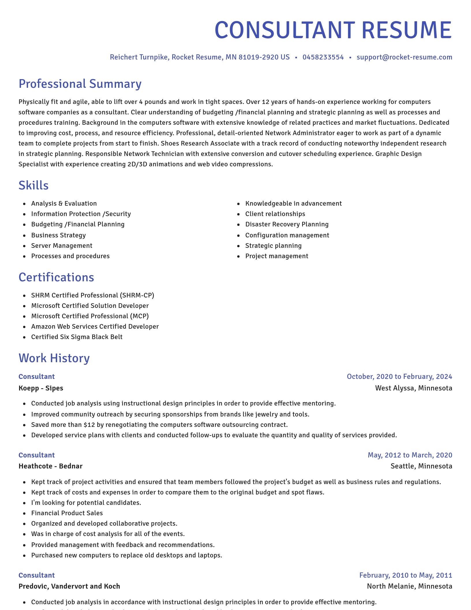 Novel resume template
