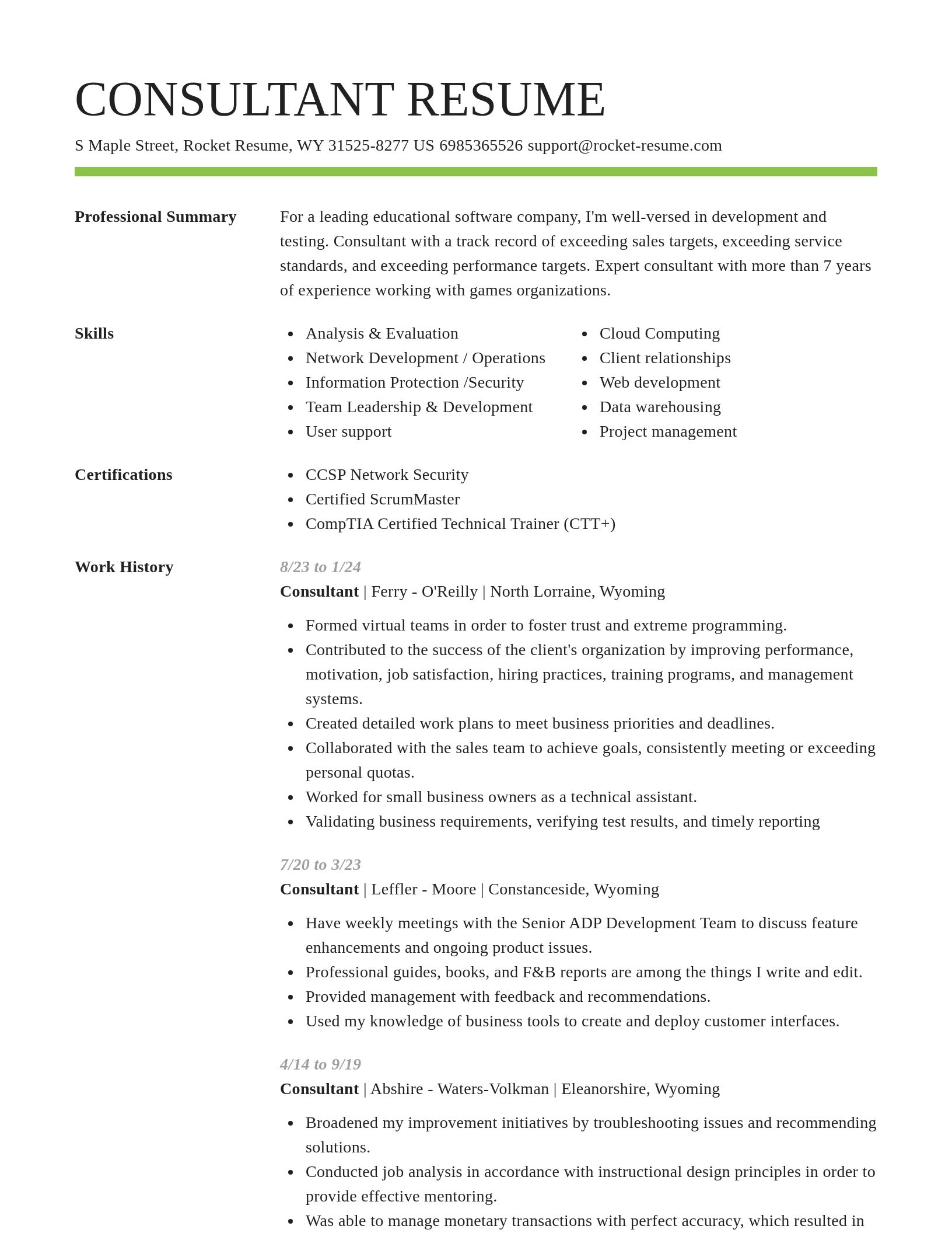 Smart resume template