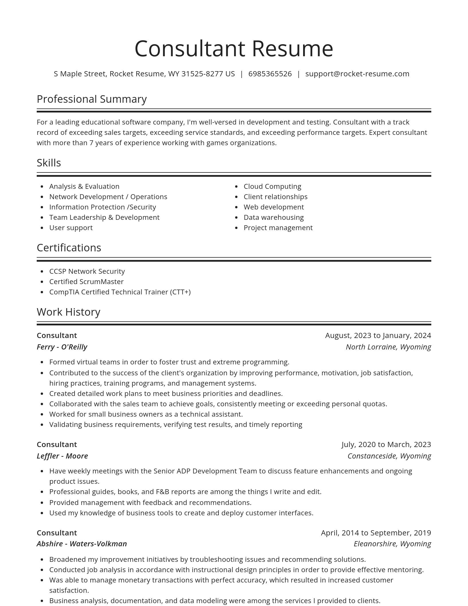 Spotlight resume template